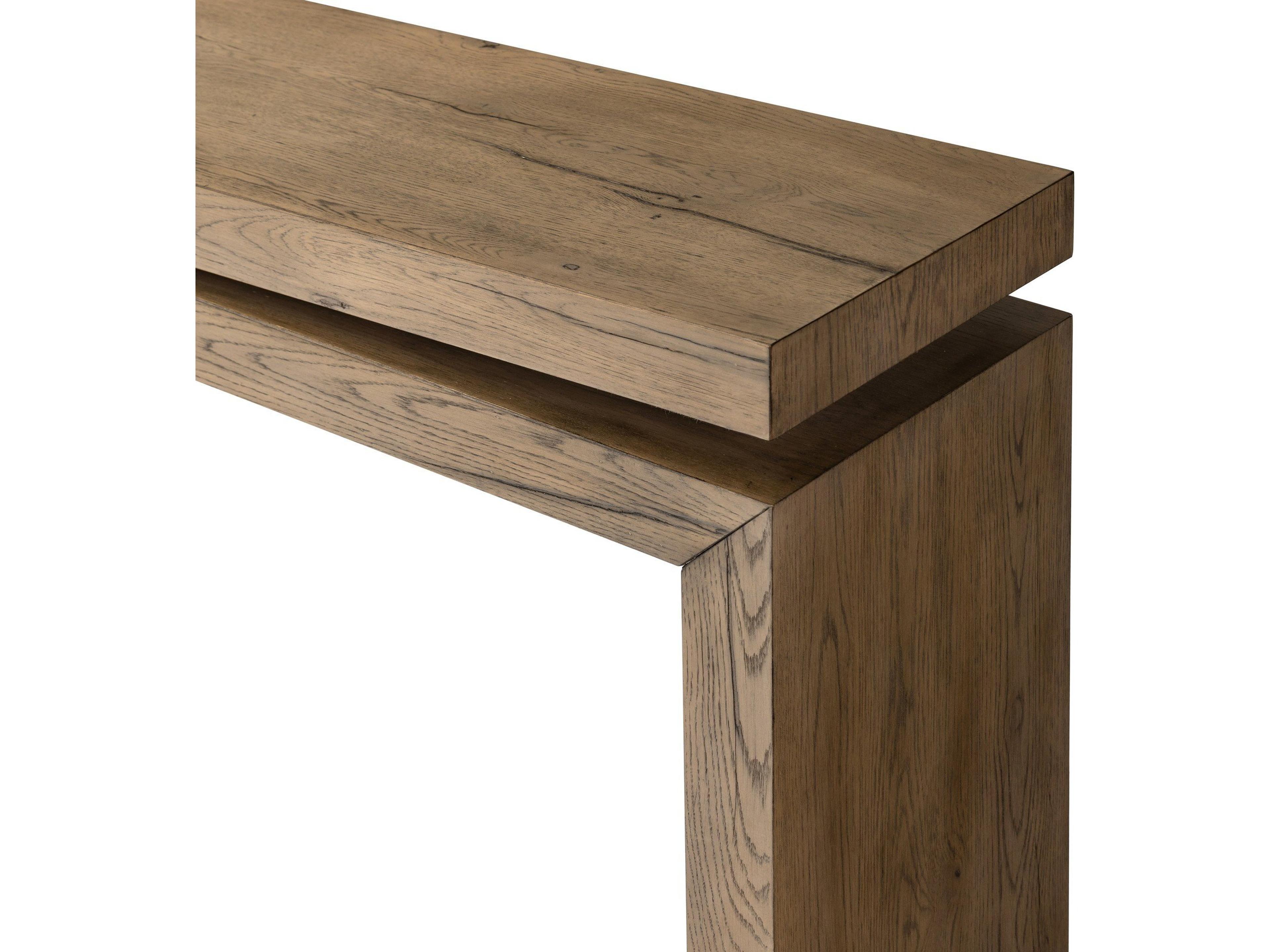 Four Hands Haiden Matthes Rustic Grey Veneer Rectangular Oak Wood Console Table