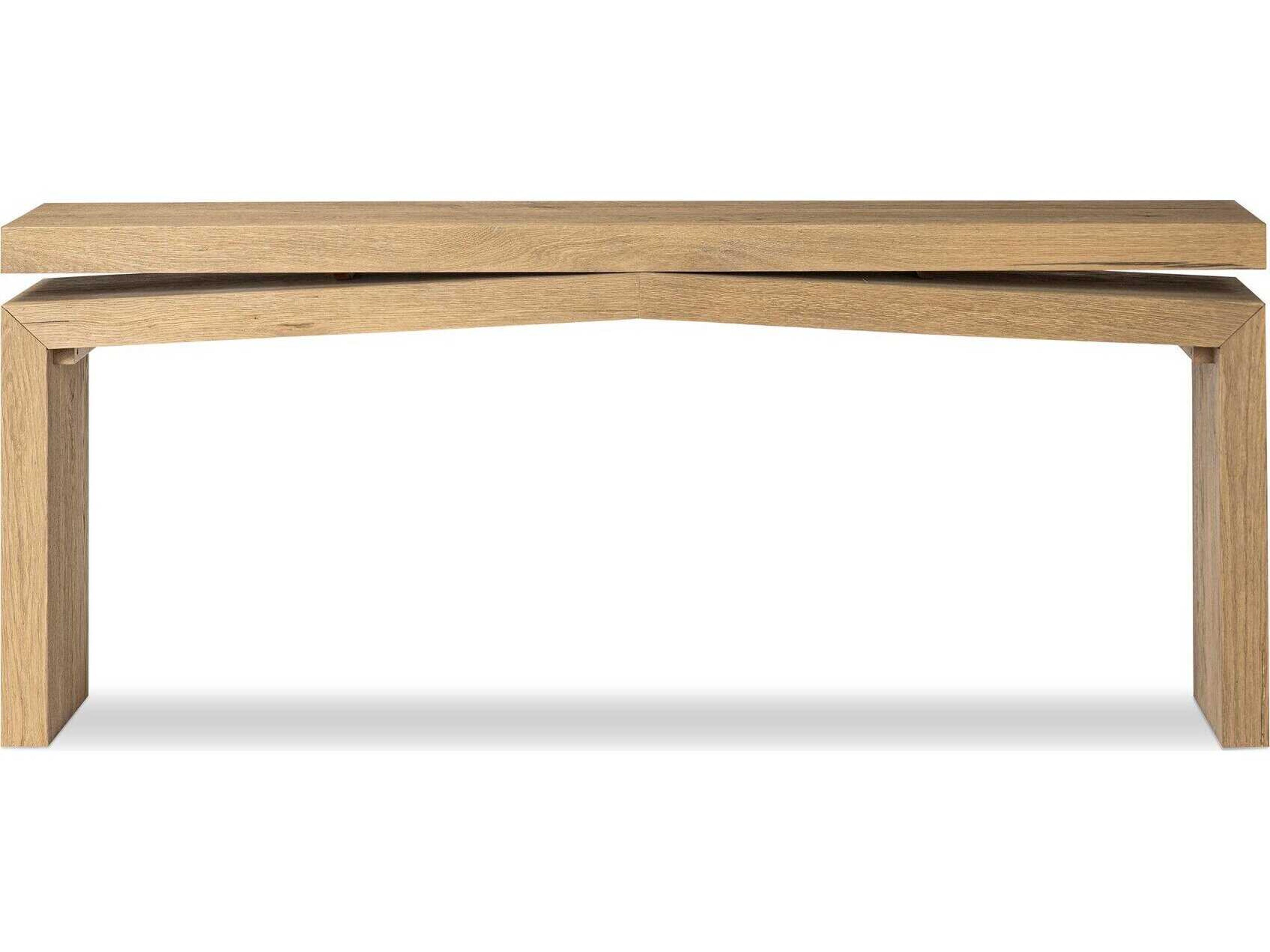 Four Hands Haiden Matthes Worn Oak Veneer Rectangular Oak Wood Console Table