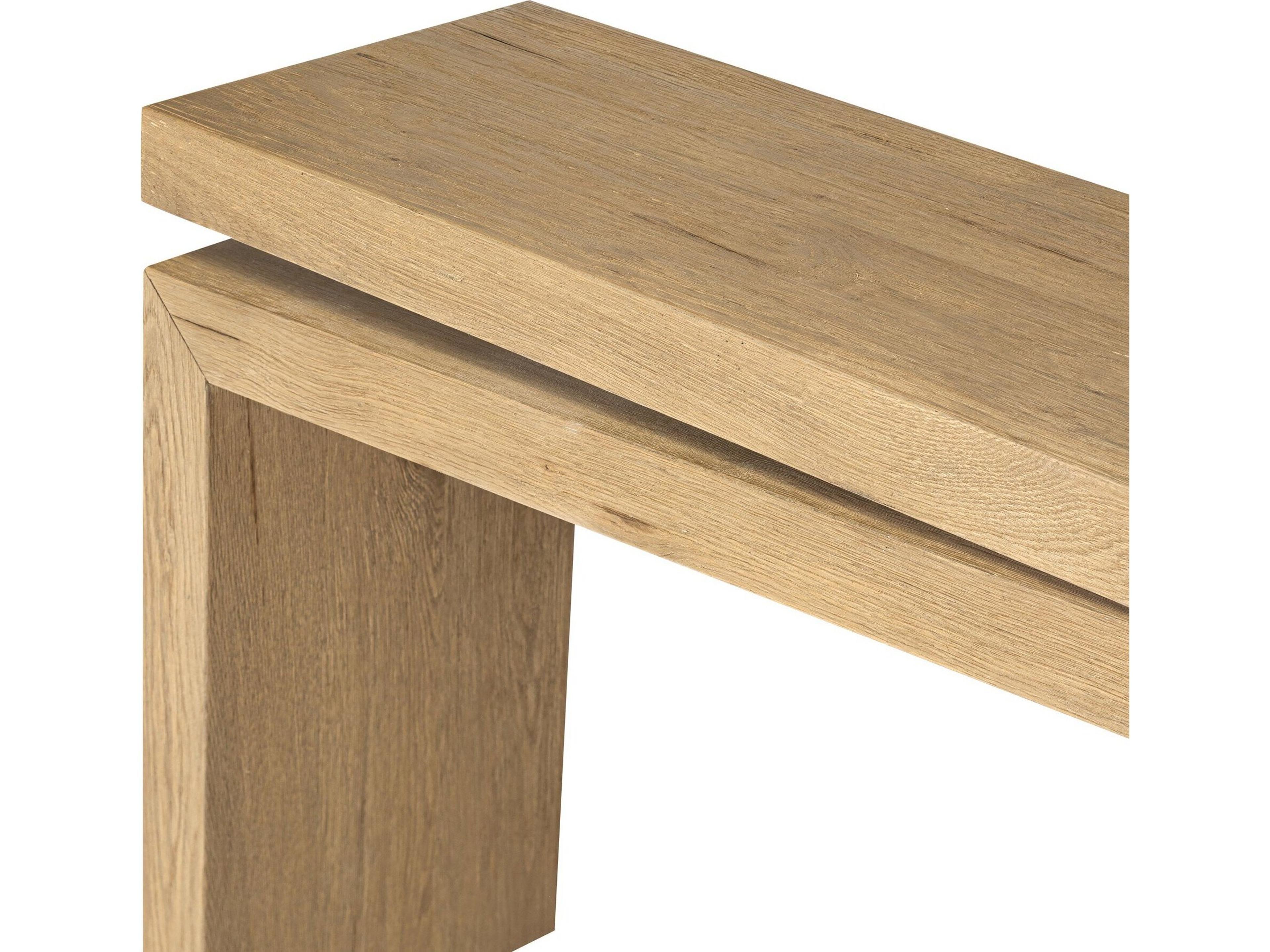 Four Hands Haiden Matthes Worn Oak Veneer Rectangular Oak Wood Console Table
