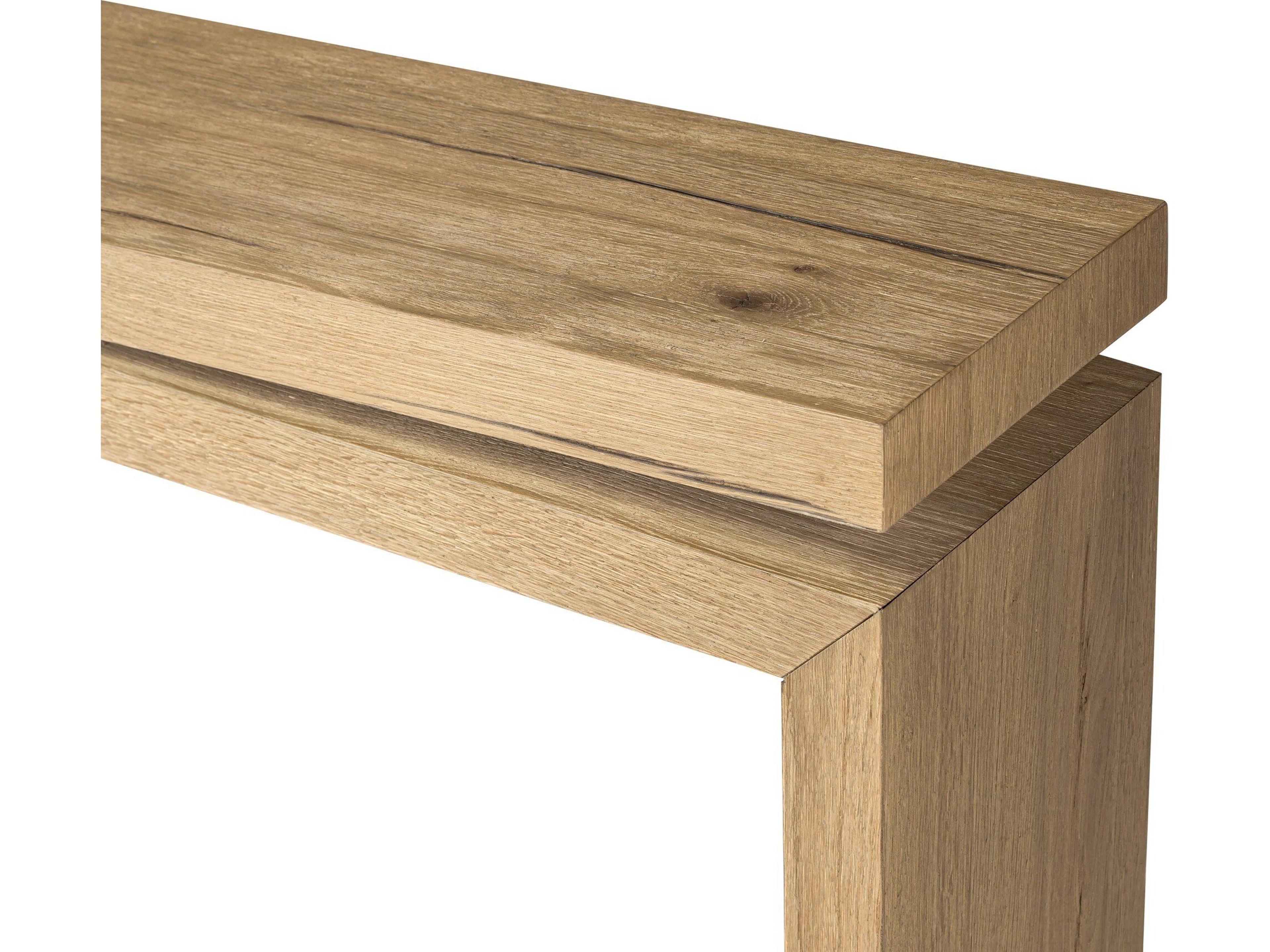 Four Hands Haiden Matthes Worn Oak Veneer Rectangular Oak Wood Console Table