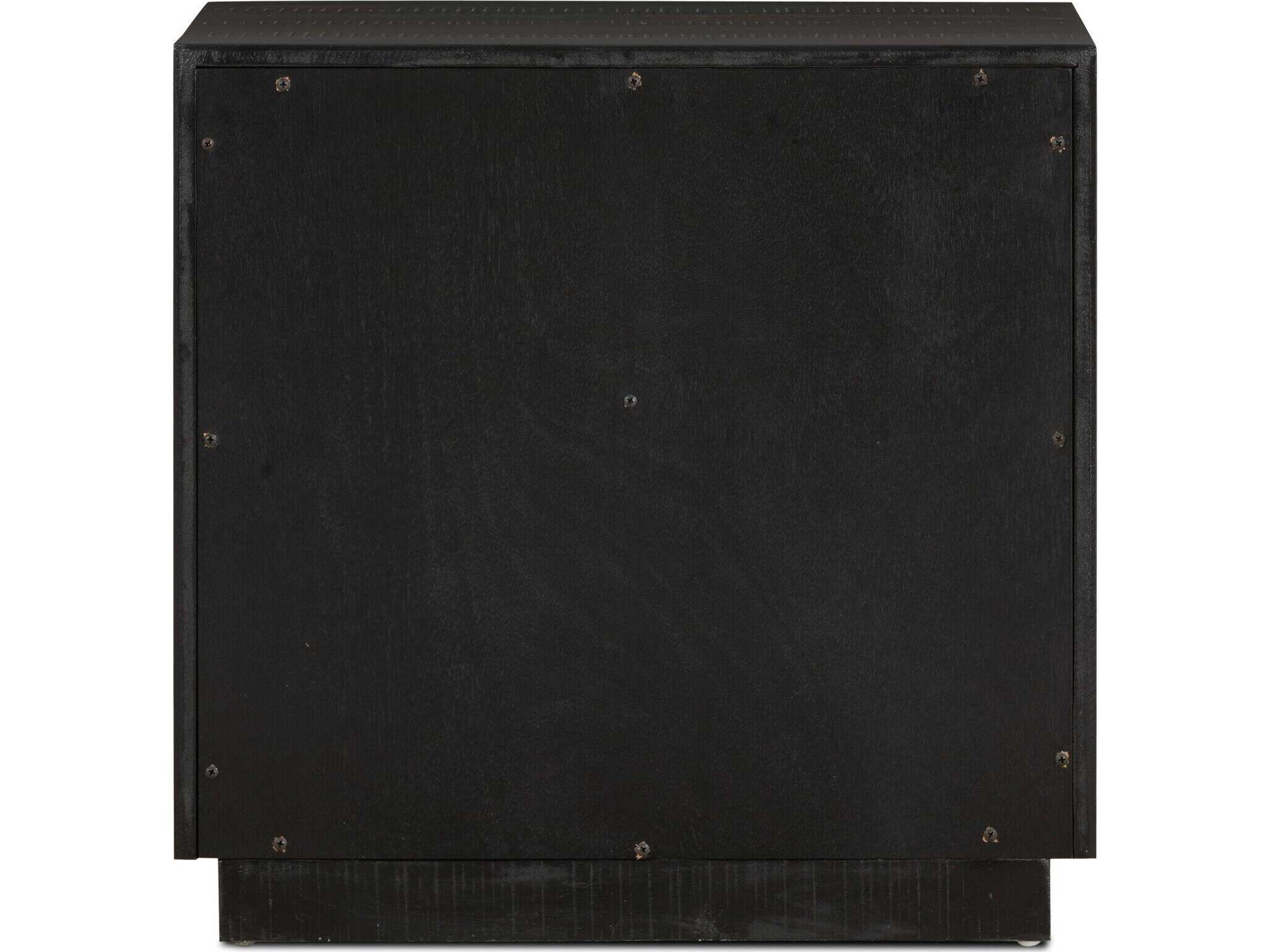 Four Hands Hadley Suki 2-Drawers Black Solid Wood Nightstand