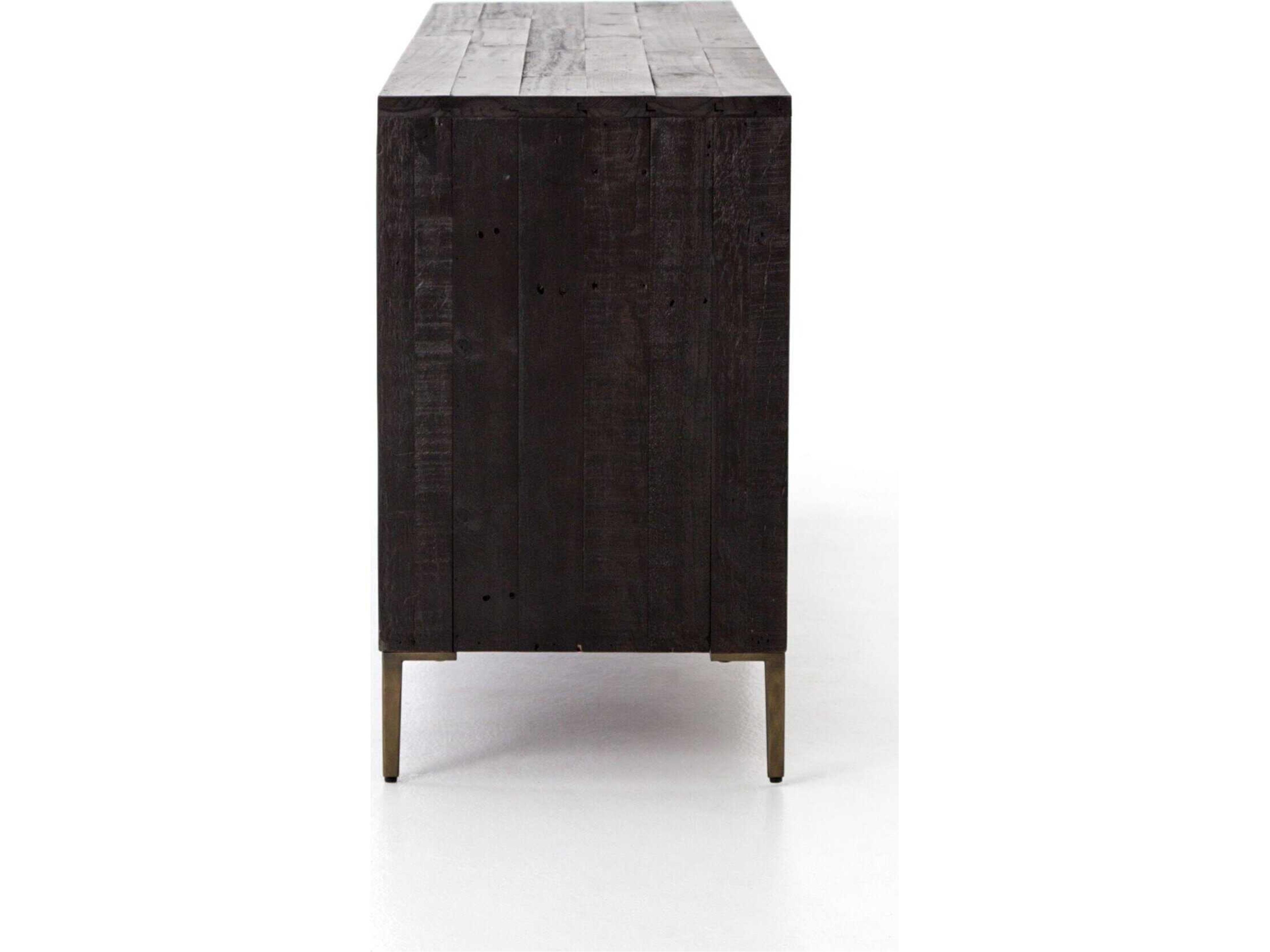 Four Hands Wyeth 88" Pine Wood Dark Carbon Antique Brass Sideboard