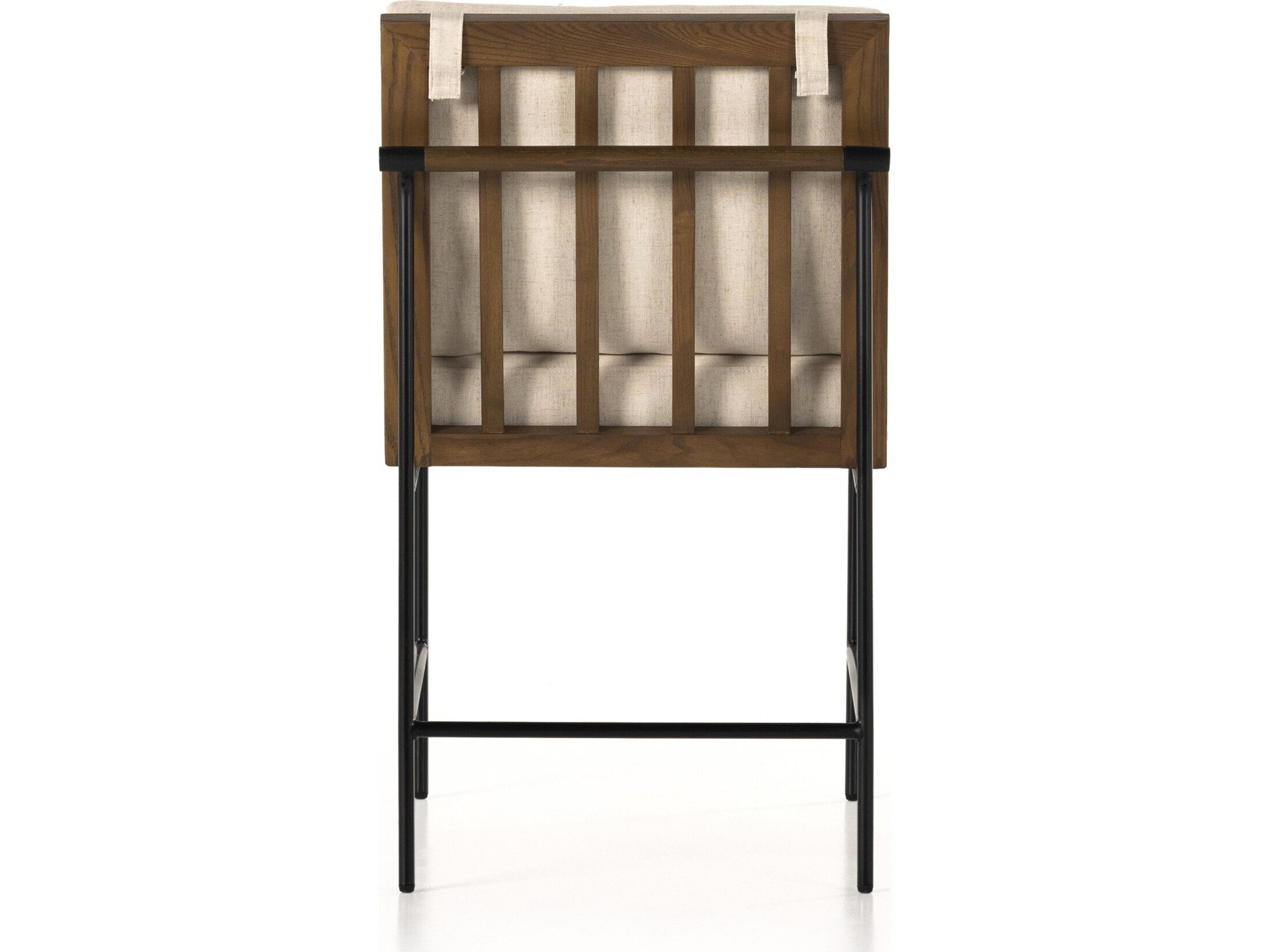 Four Hands Westgate Crete Oak Wood Beige Upholstered Side Dining Chair