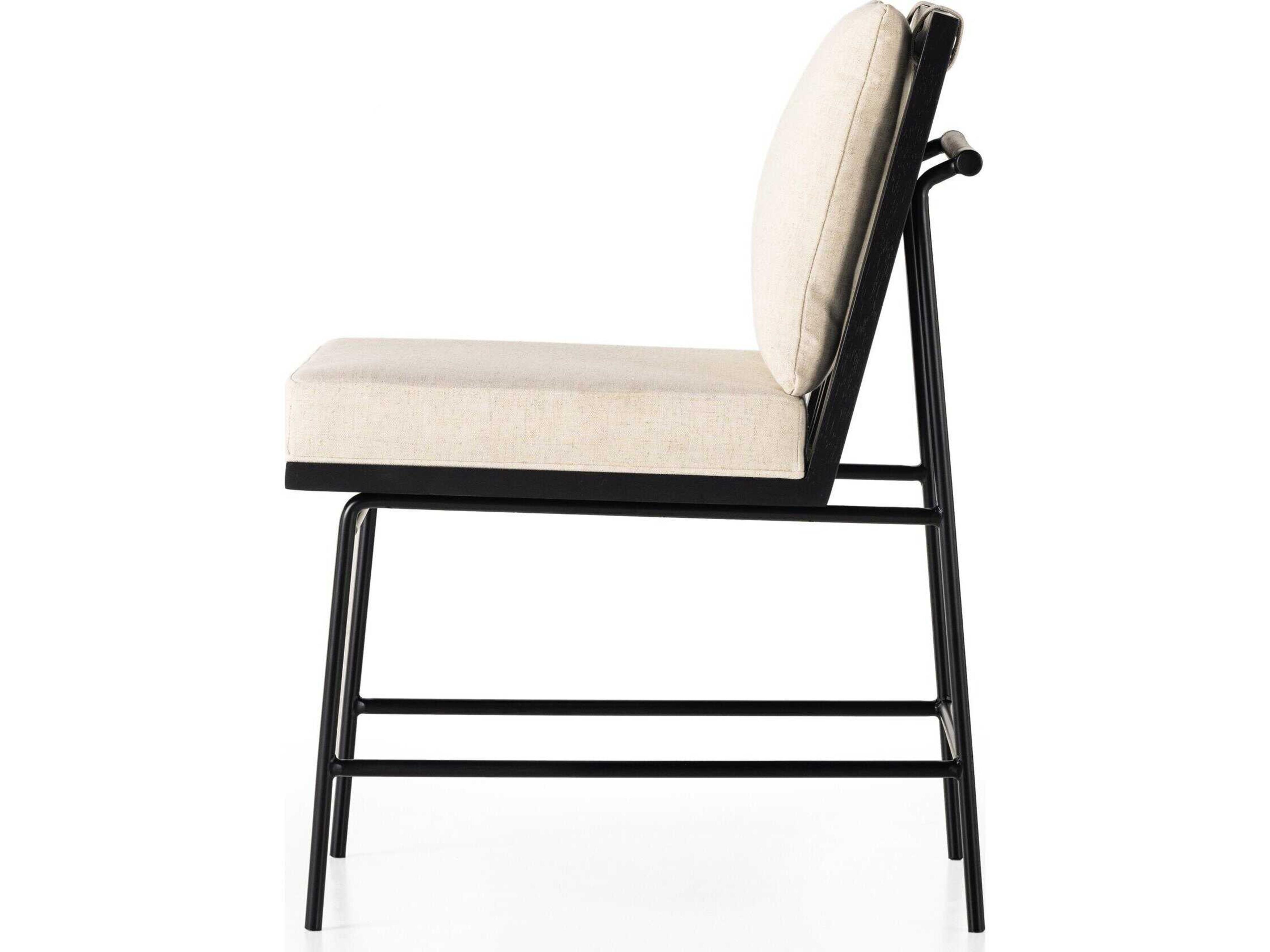 Four Hands Westgate Crete Solid Wood Beige Upholstered Side Dining Chair