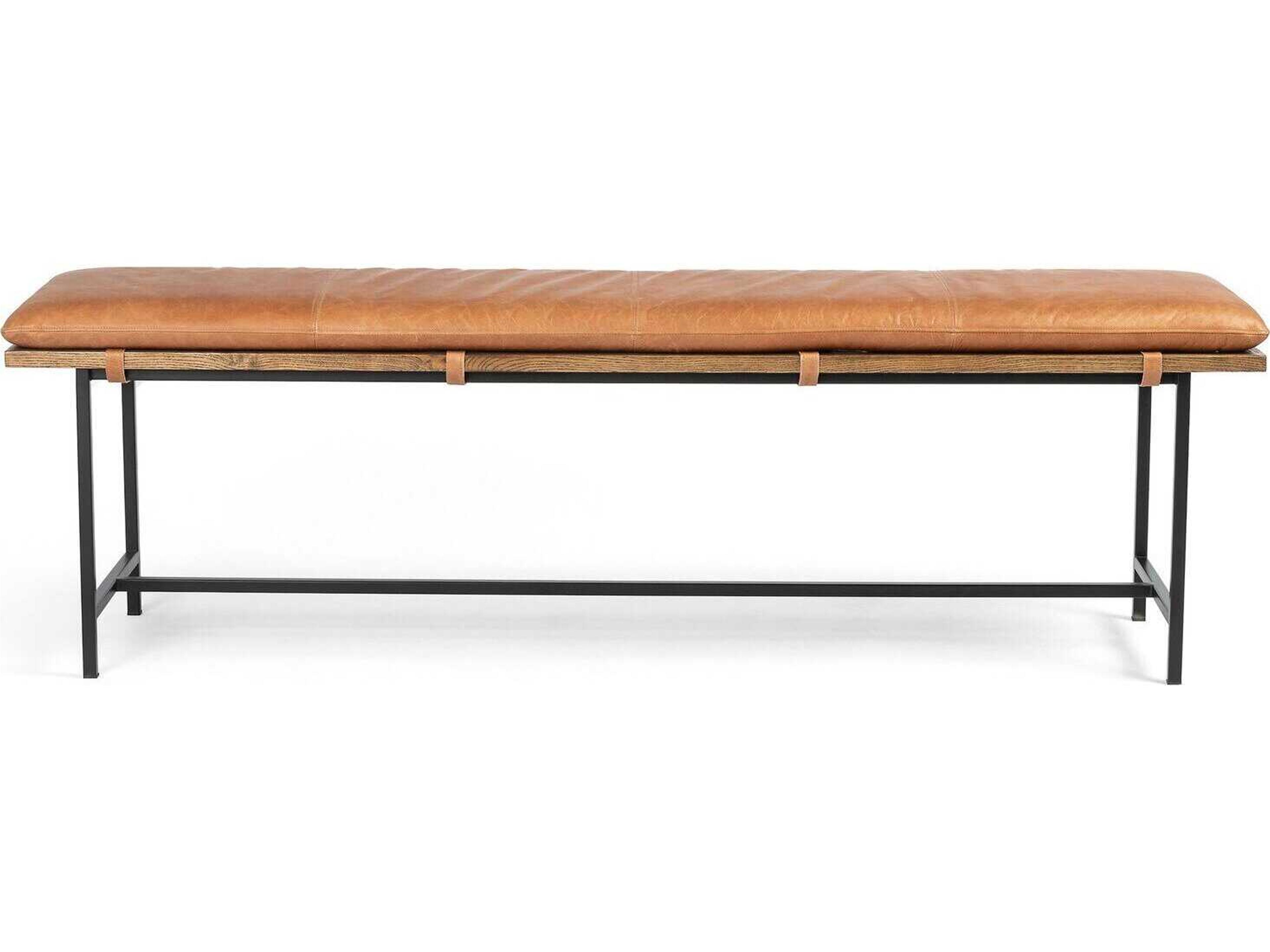 Luxecor Globetrotter Brown Leather Accent Bench
