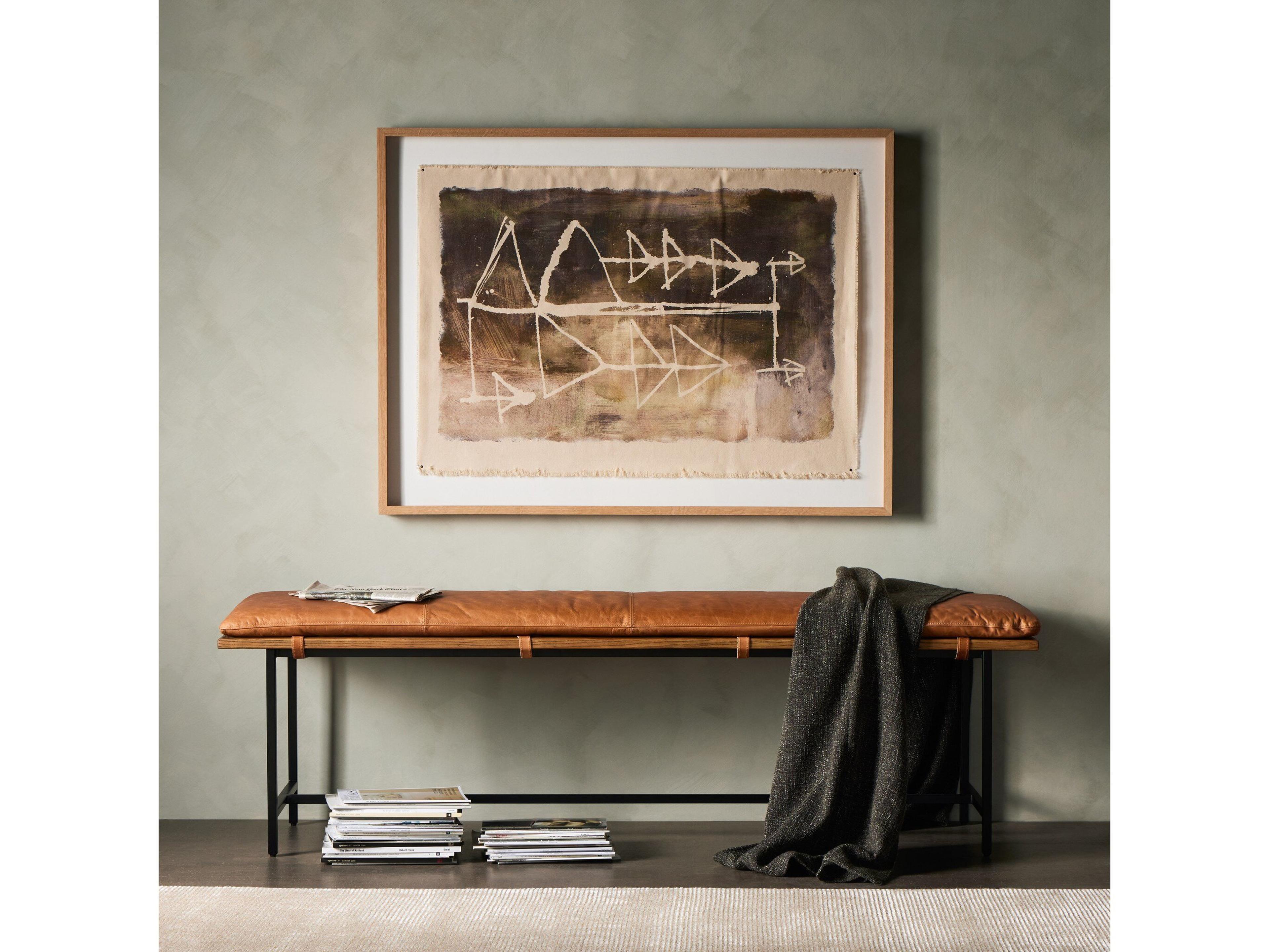 Luxecor Globetrotter Brown Leather Accent Bench