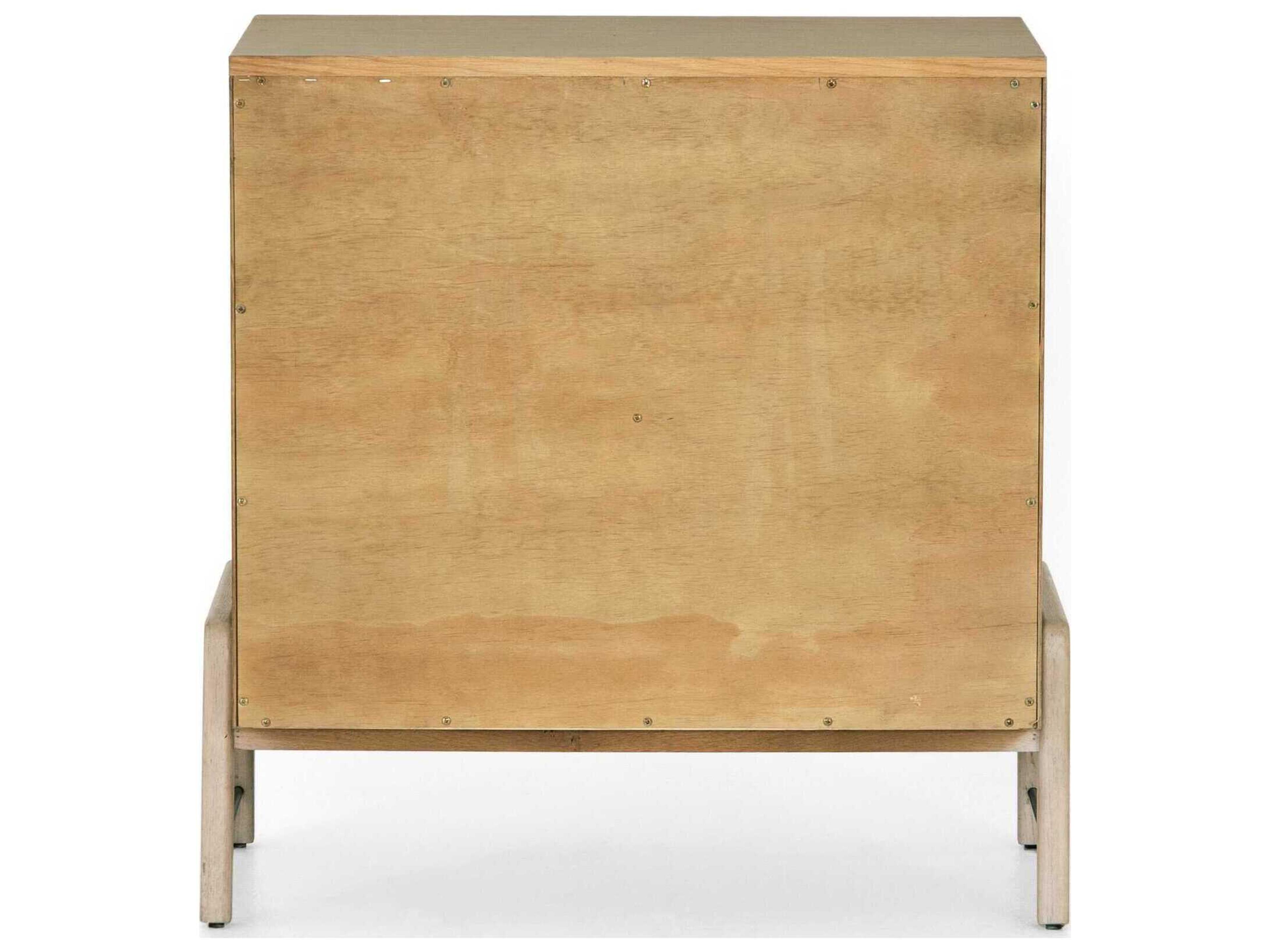 Four Hands Filmore Rosedale 3-Drawers Brown Oak Wood Nightstand