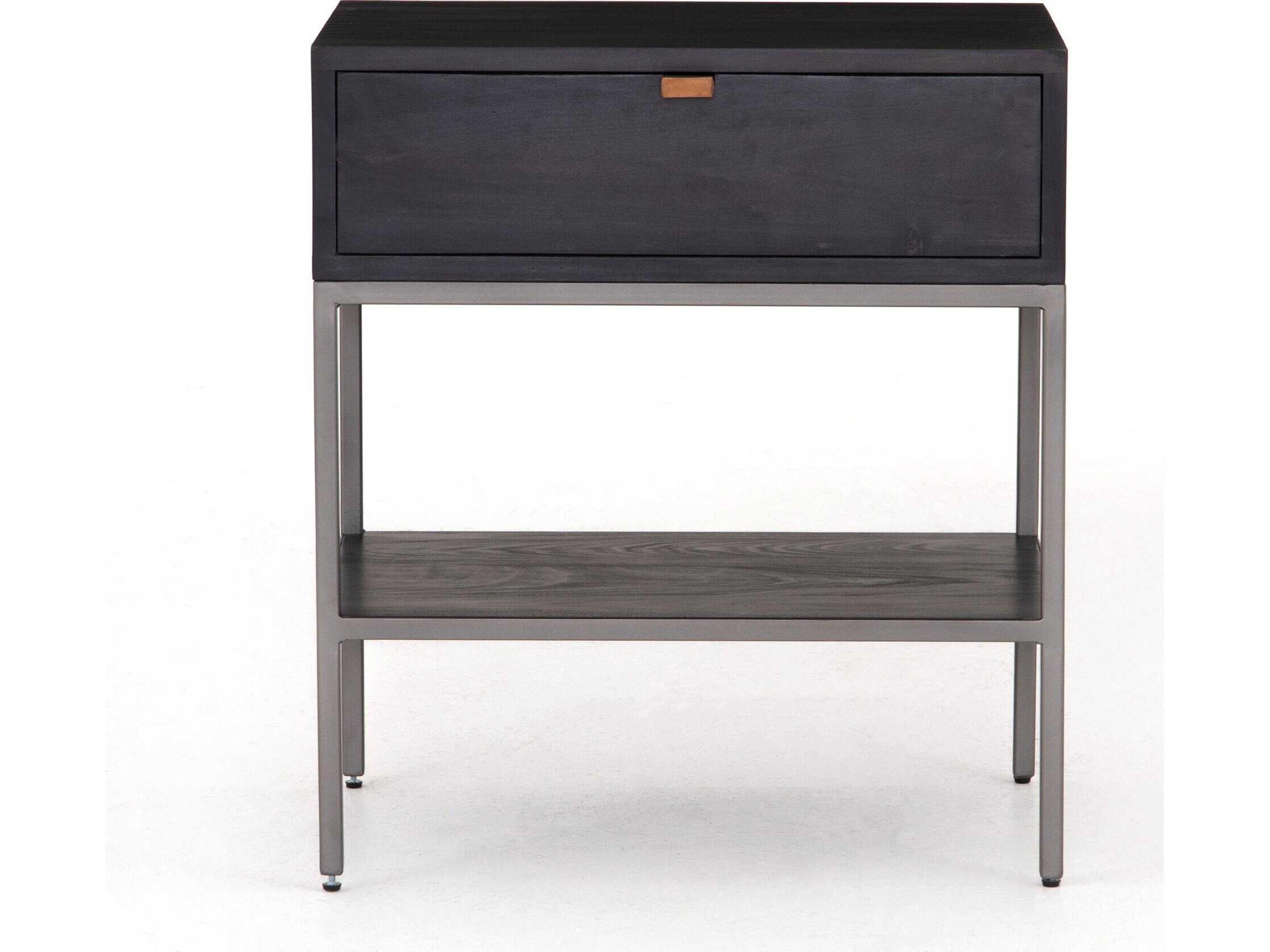 Four Hands Fulton Trey 1-Drawer Poplar Wood Nightstand
