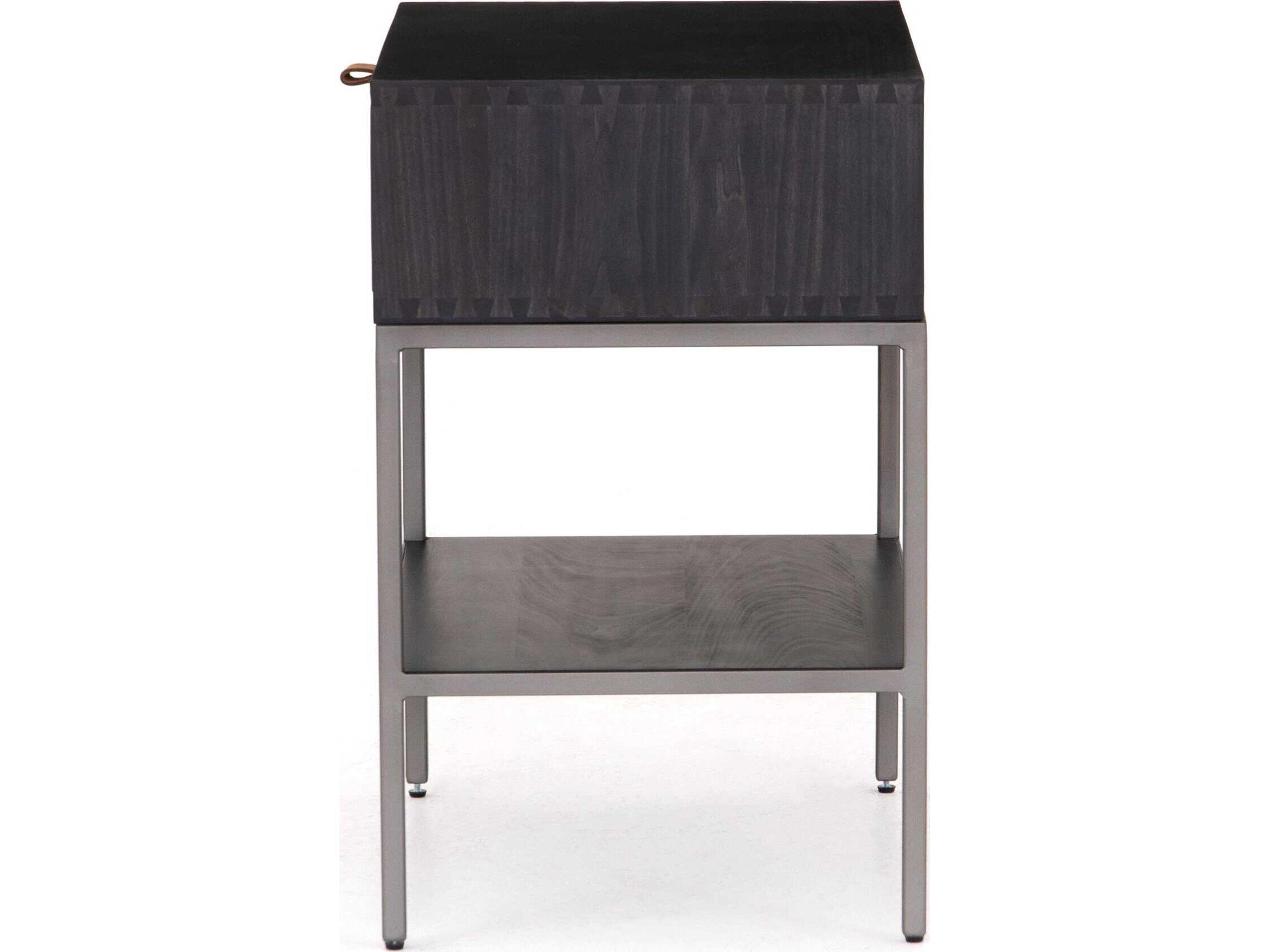 Four Hands Fulton Trey 1-Drawer Poplar Wood Nightstand