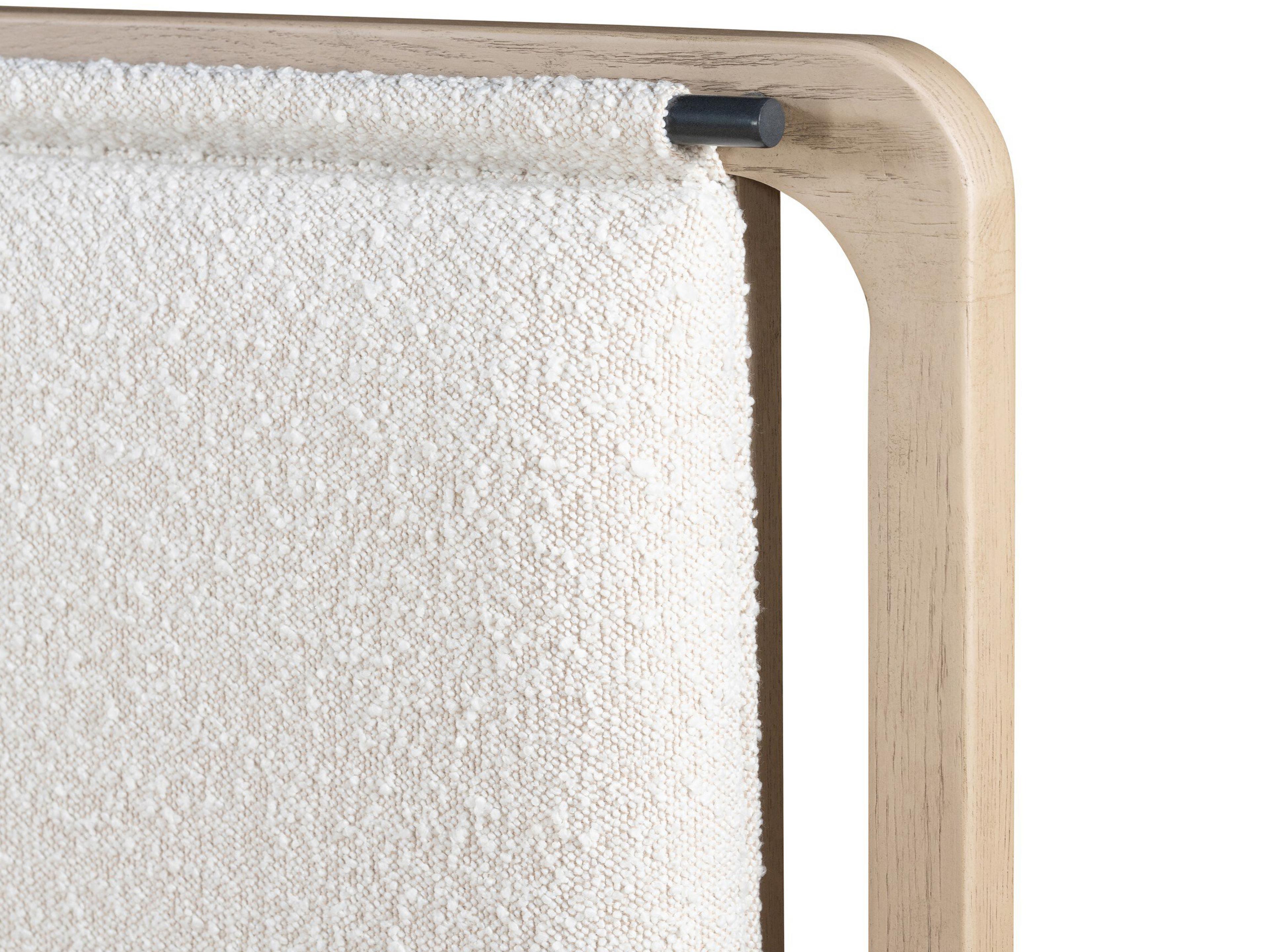 Four Hands Filmore Rosedale Yucca Oak Knoll Natural Gunmetal Beige Wood Upholstered Queen Panel Bed