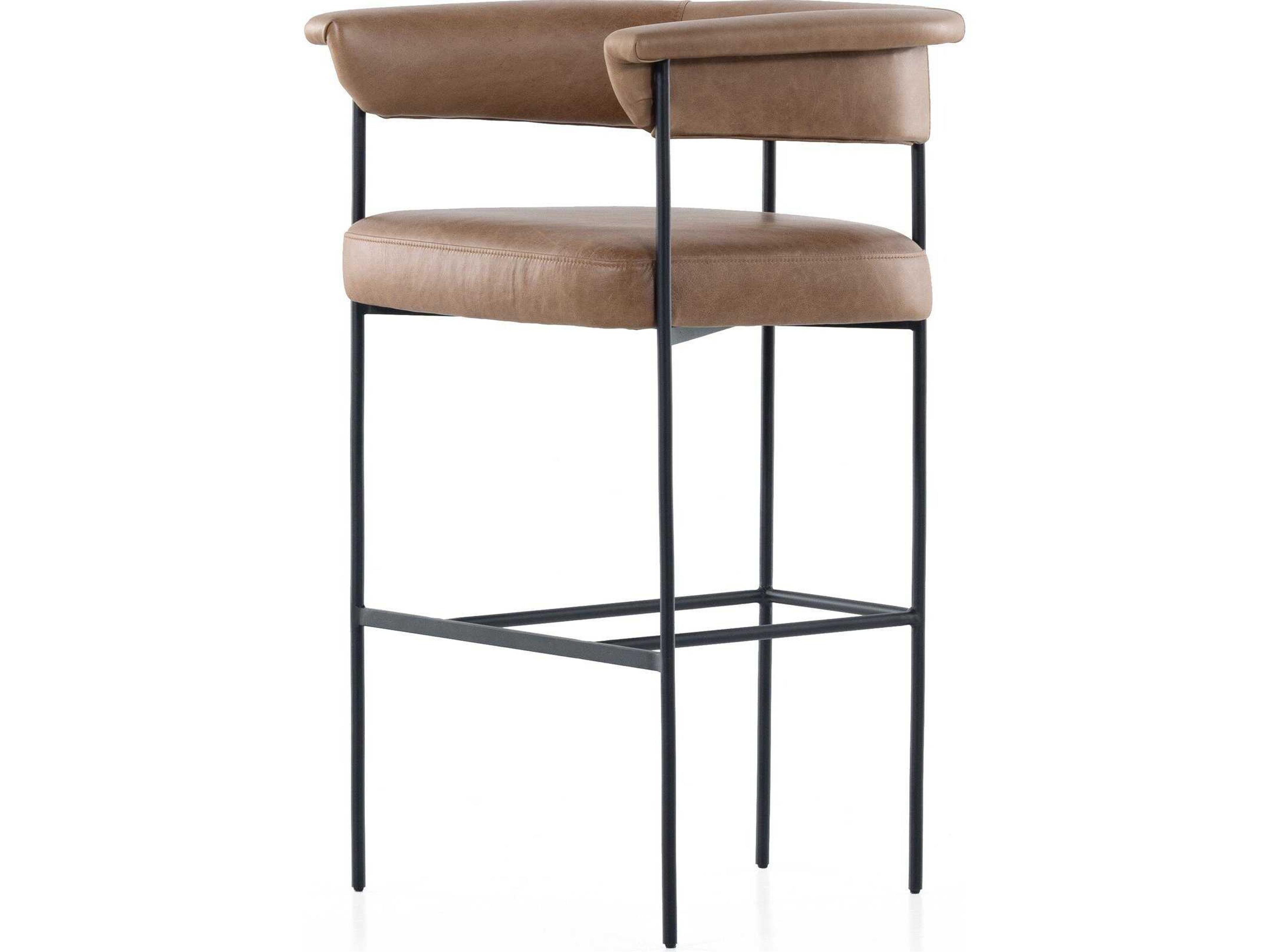 Grayson Carrie Chaps Saddle Leather Bar Stool