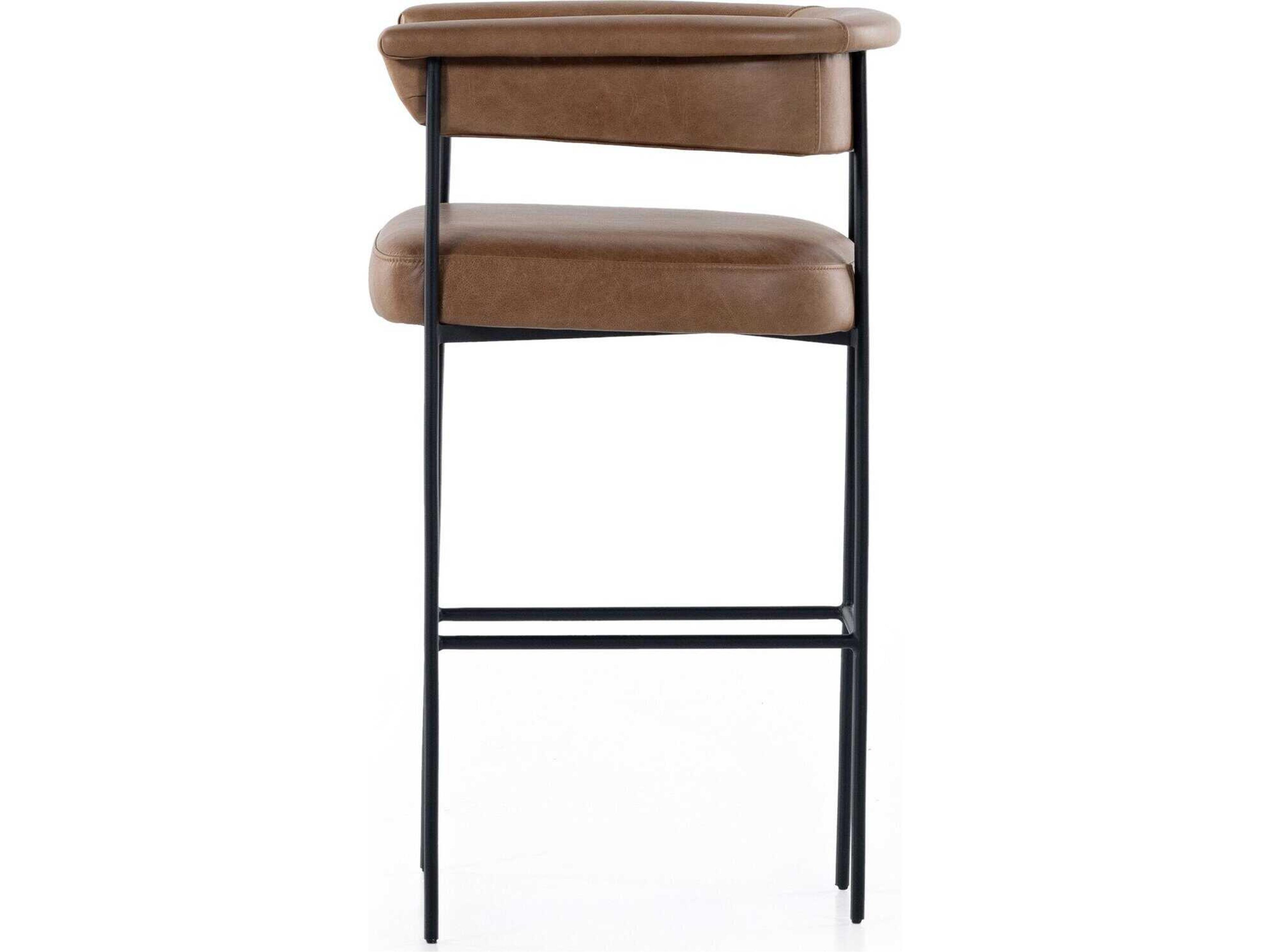 Four Hands Grayson Carrie Chaps Saddle Leather Bar Stool