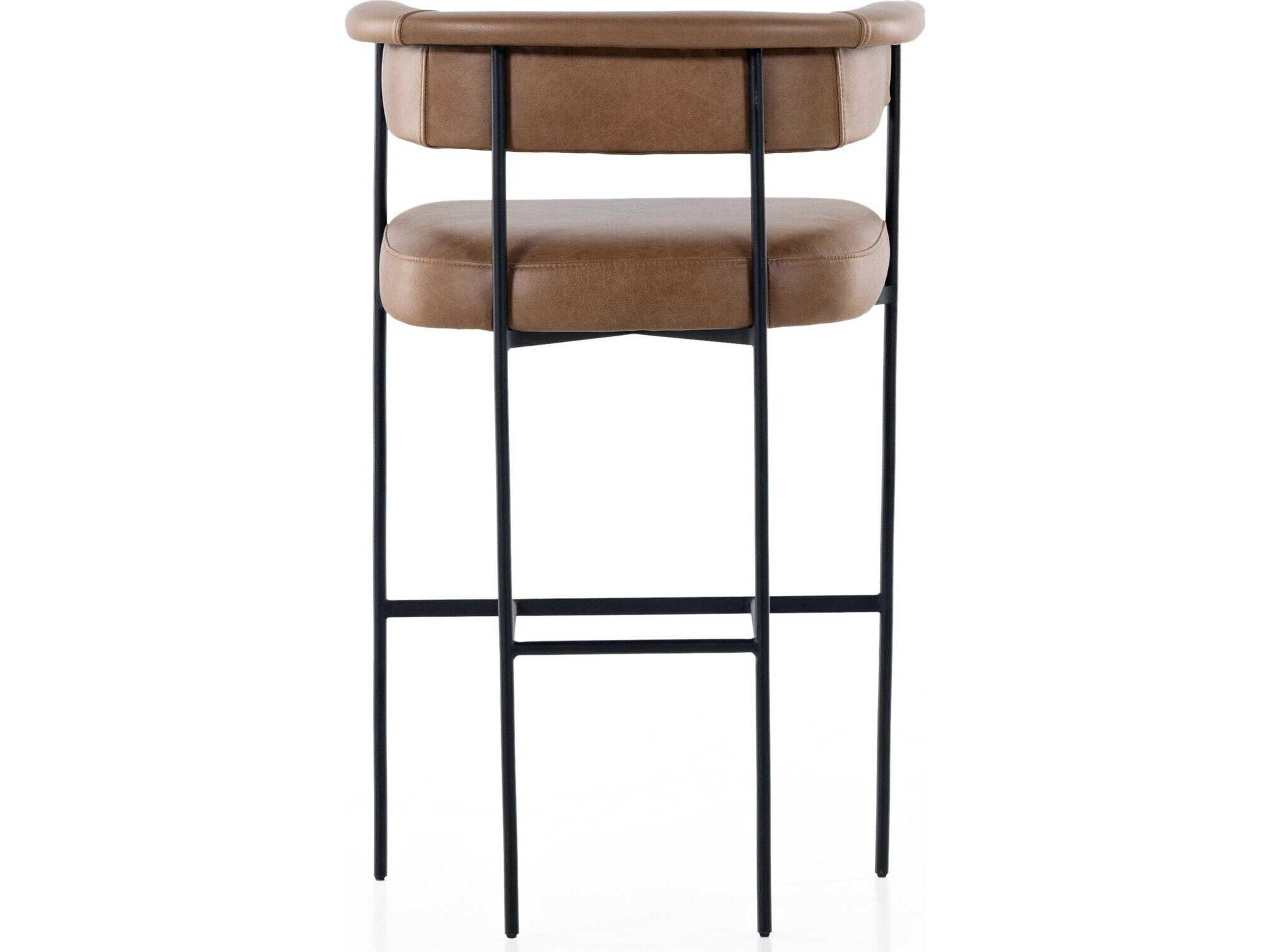 Four Hands Grayson Carrie Chaps Saddle Leather Bar Stool