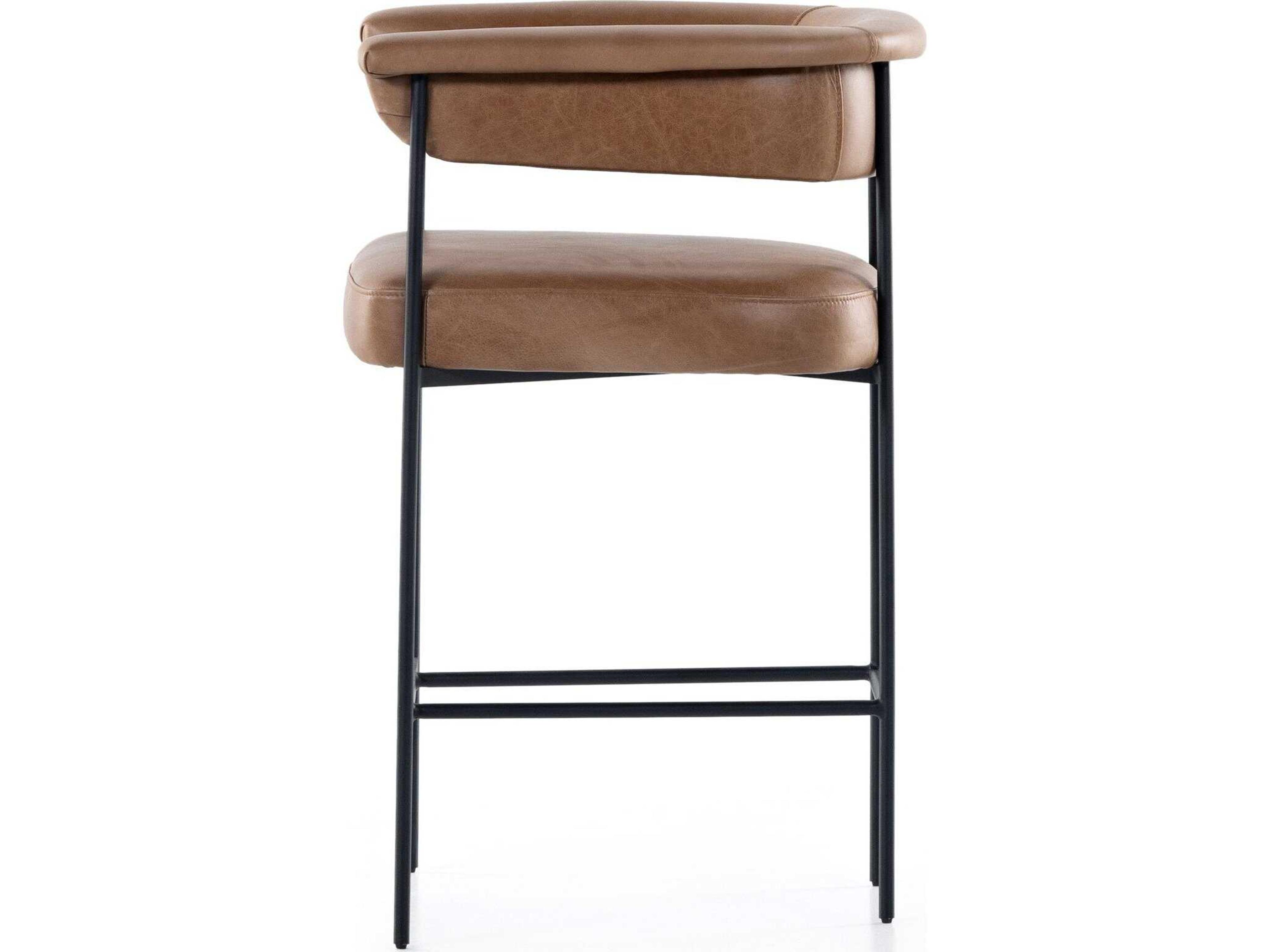 Four Hands Grayson Carrie Chaps Saddle Leather Counter Stool