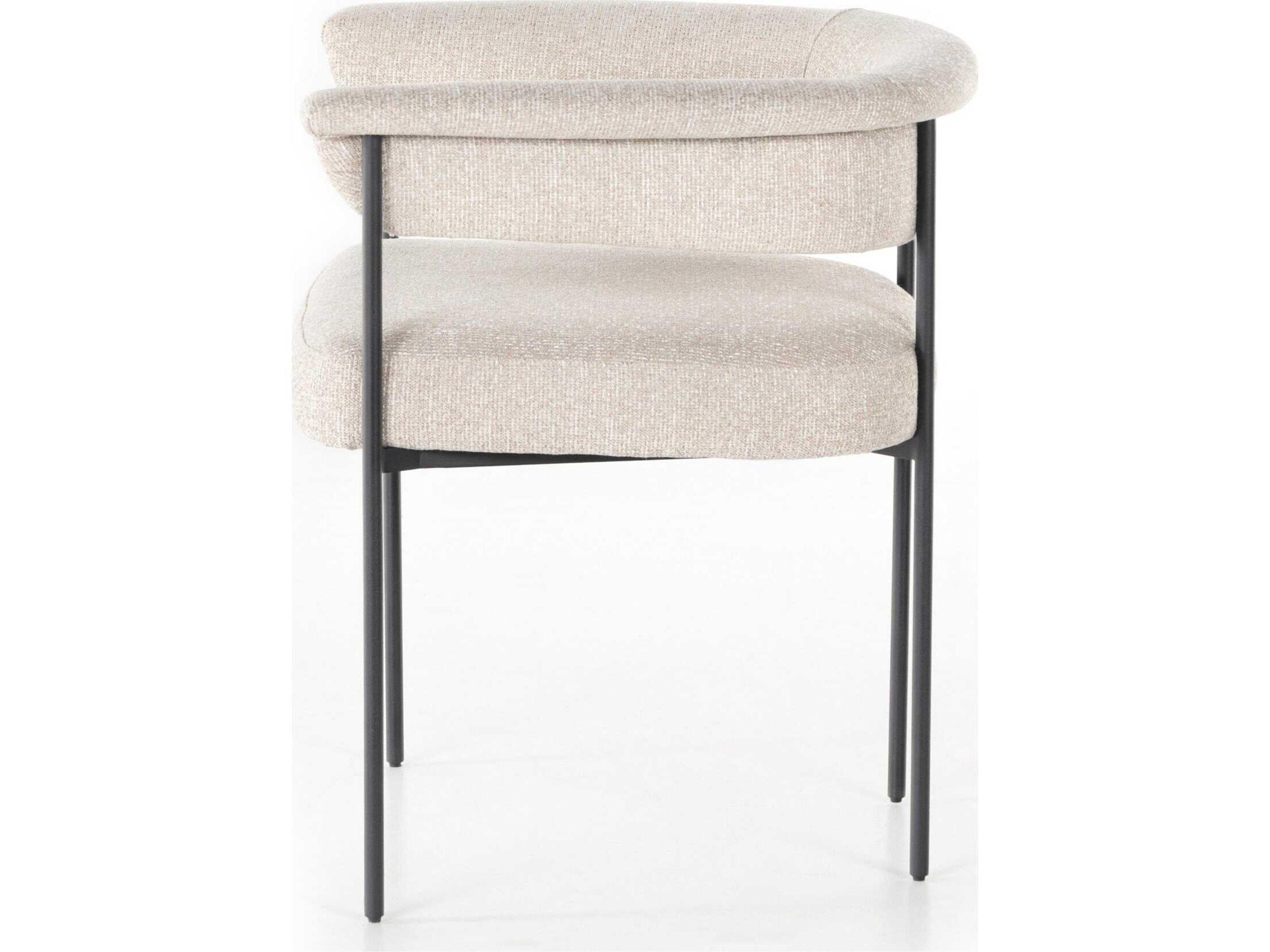 Four Hands Grayson Carrie Beige Upholstered Arm Dining Chair