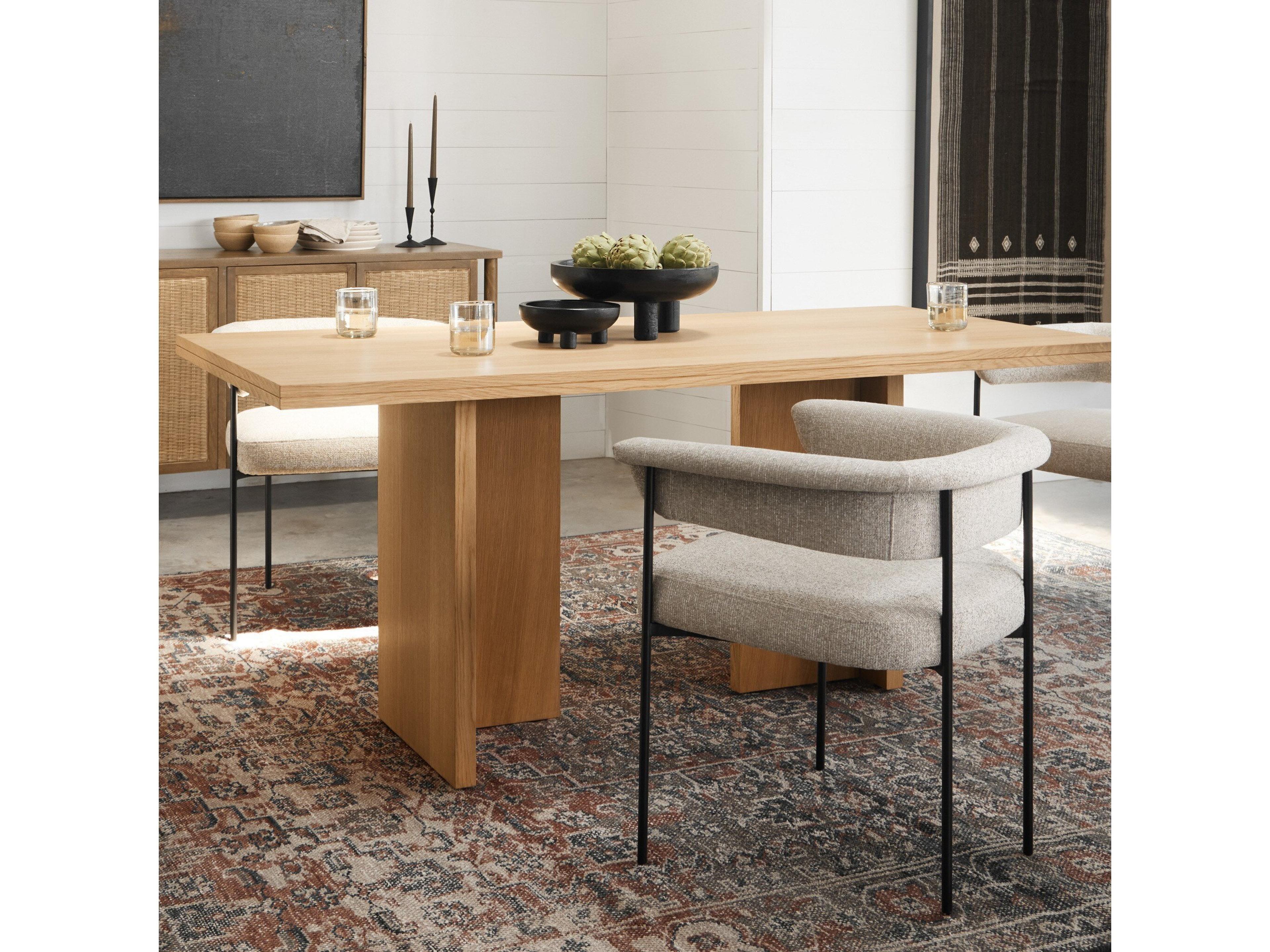 Four Hands Grayson Carrie Beige Upholstered Arm Dining Chair