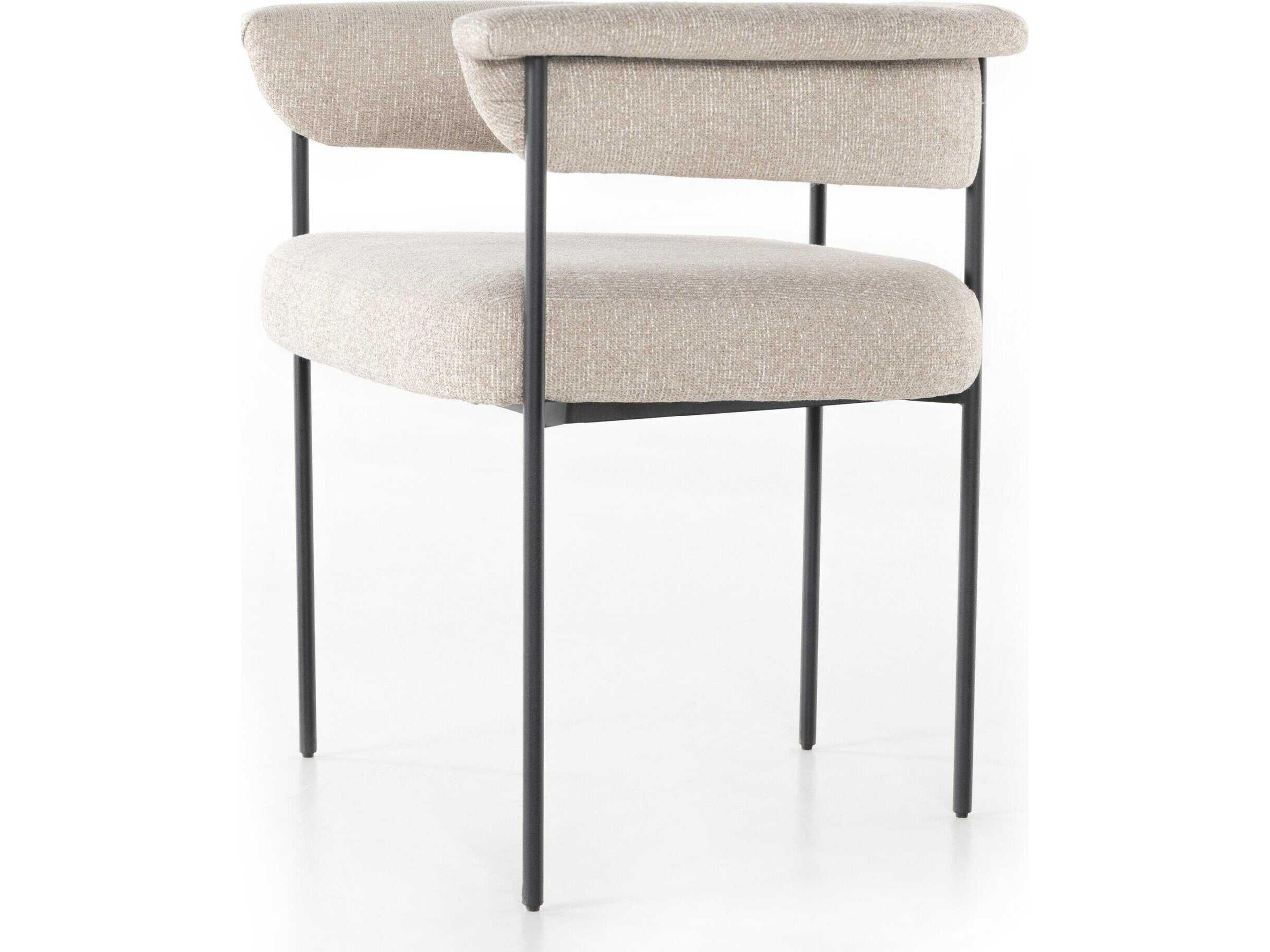 Luxecor Globetrotter Carrie Beige Upholstered Arm Dining Chair