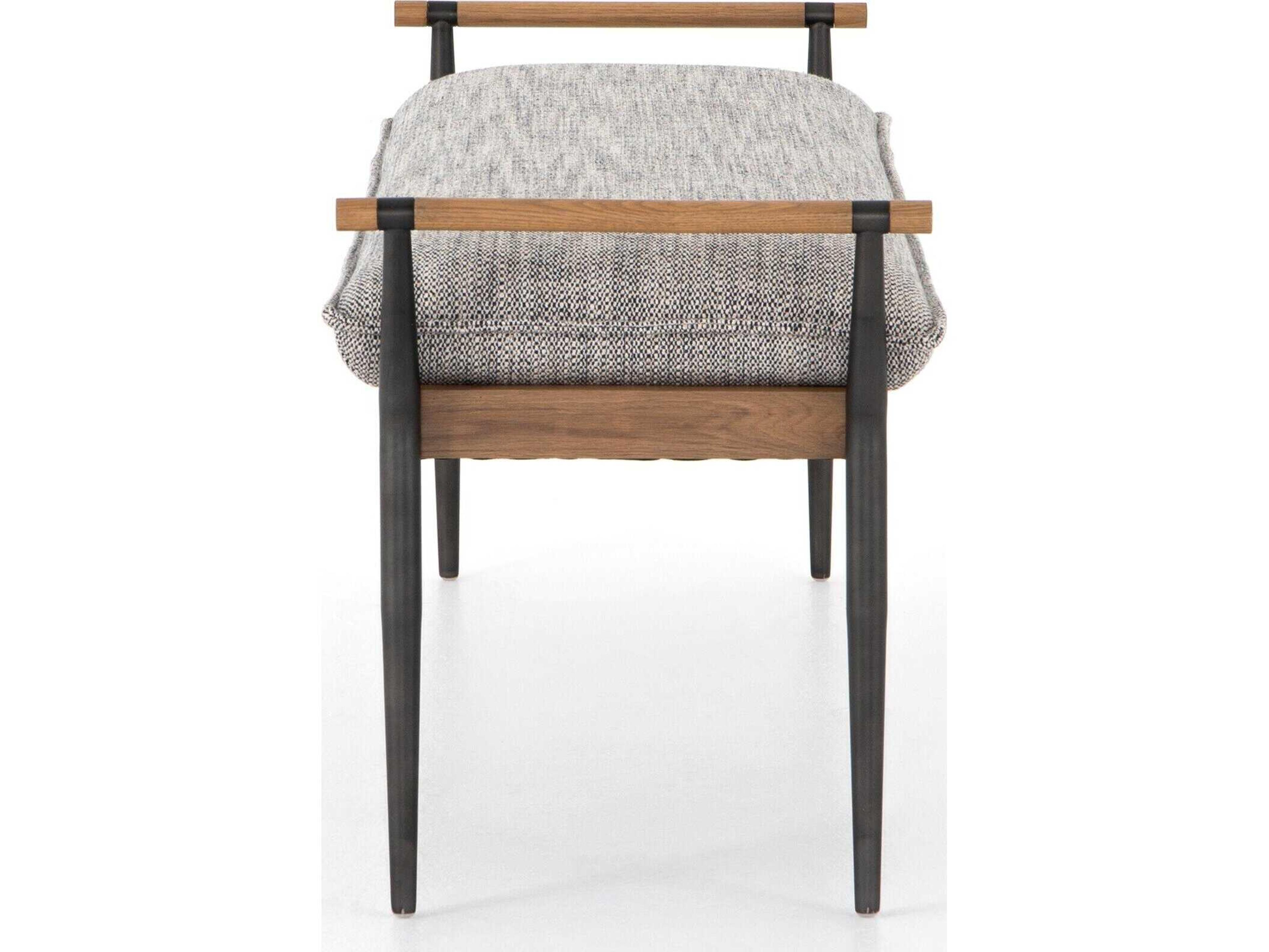 Four Hands Grayson Gray Upholstered Accent Bench