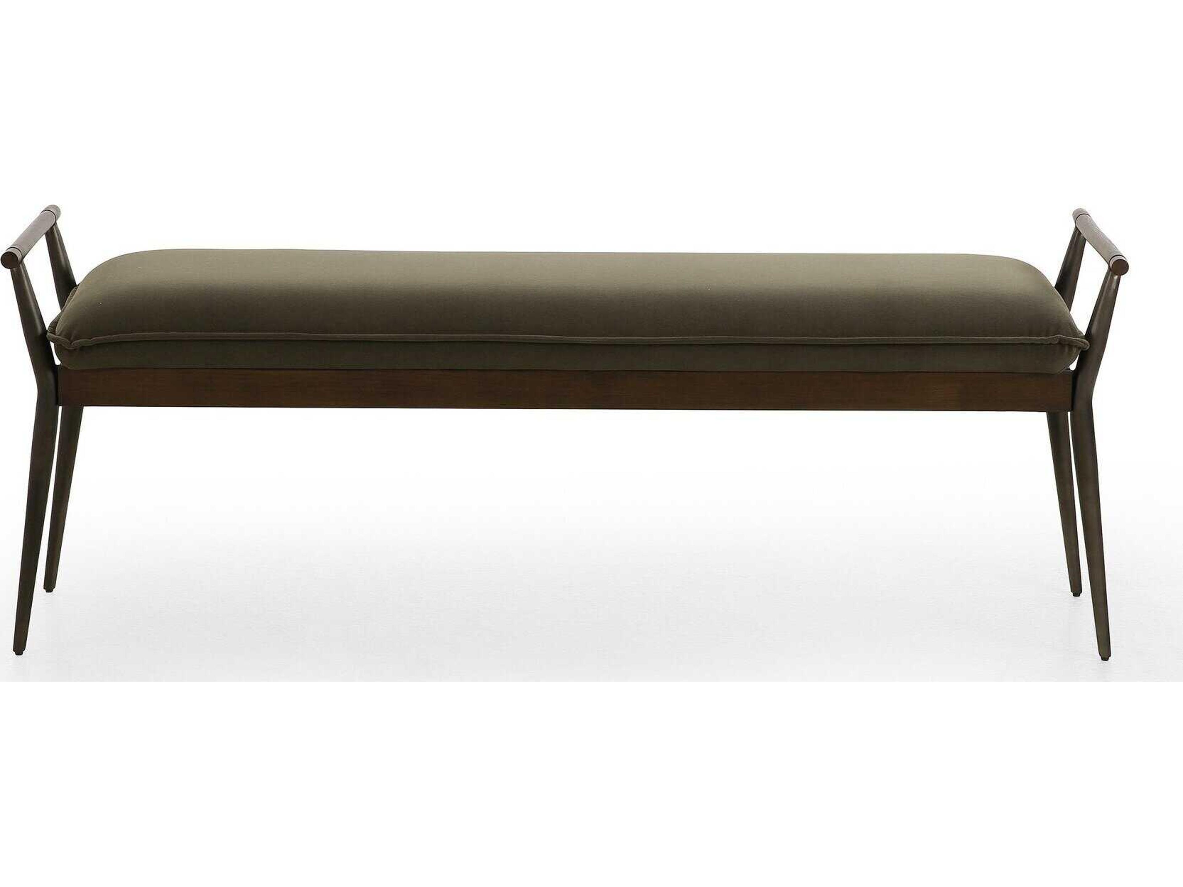 Four Hands Grayson Charlotte Modern Velvet Loden Upholstered Bench