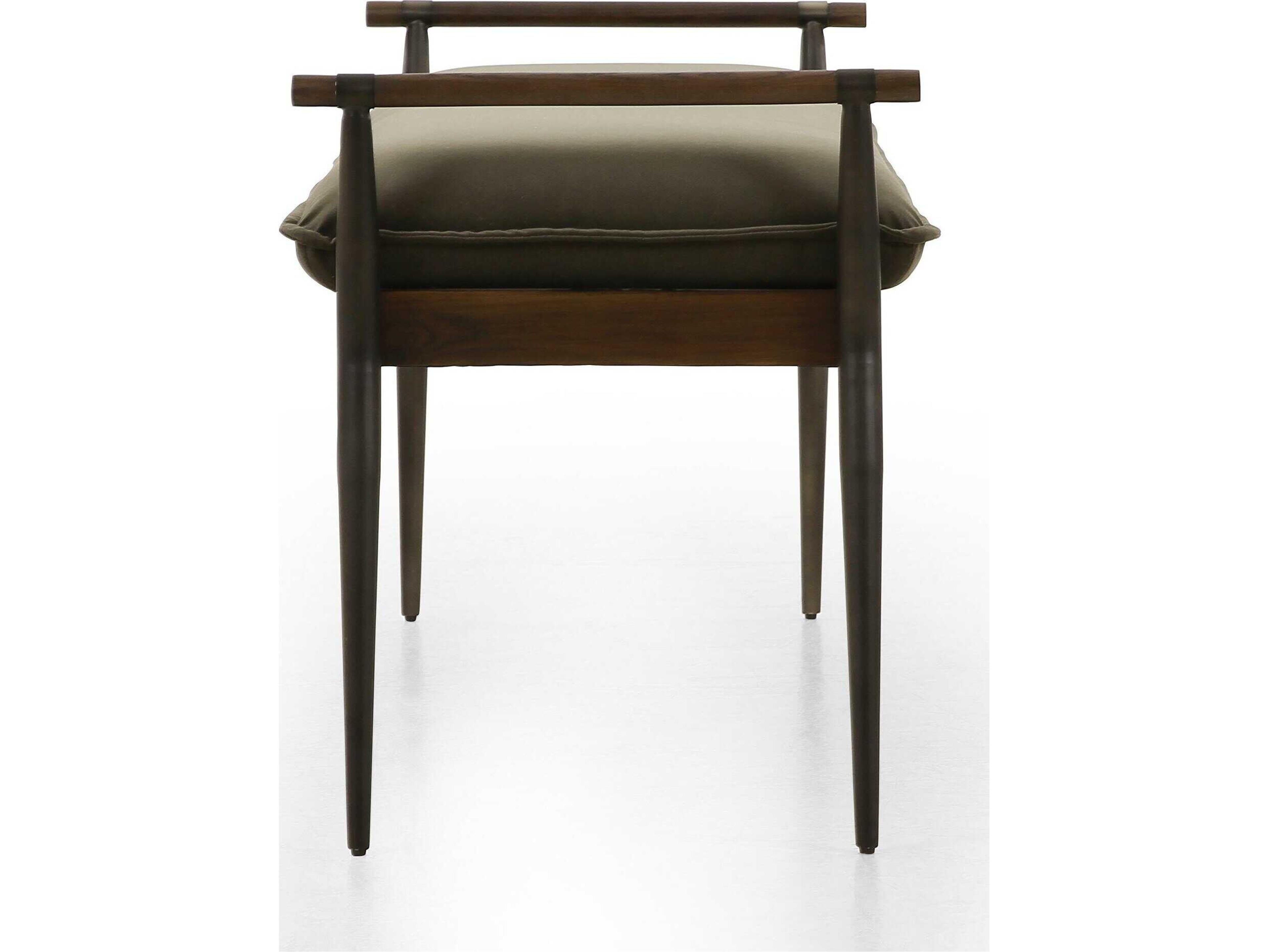 Four Hands Grayson Charlotte Modern Velvet Loden Upholstered Bench