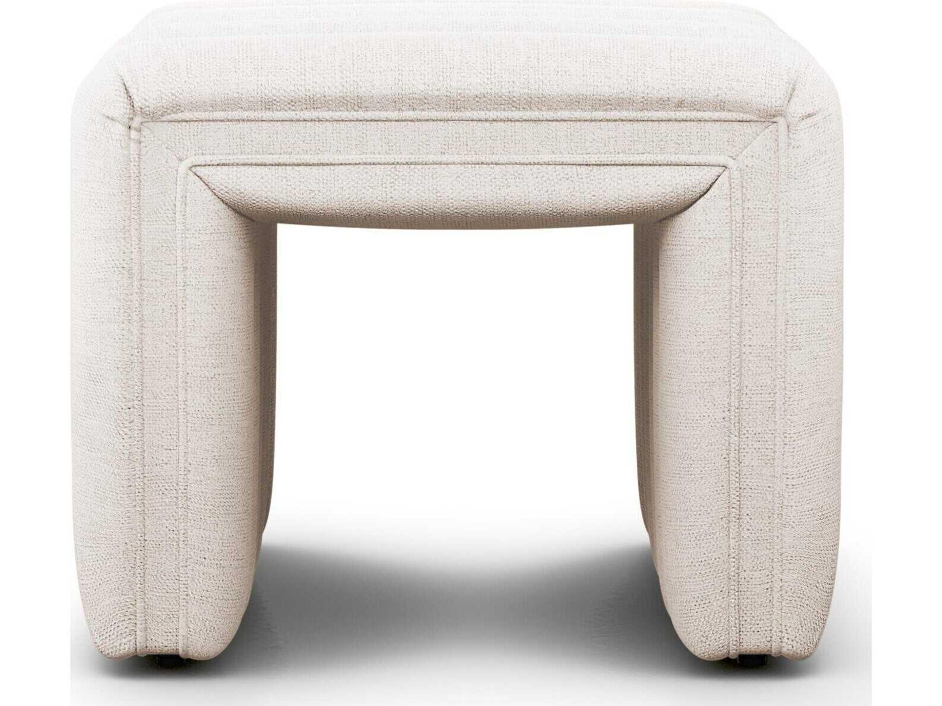 Four Hands Grayson Augustine Dover Crescent Cream Upholstered Ottoman