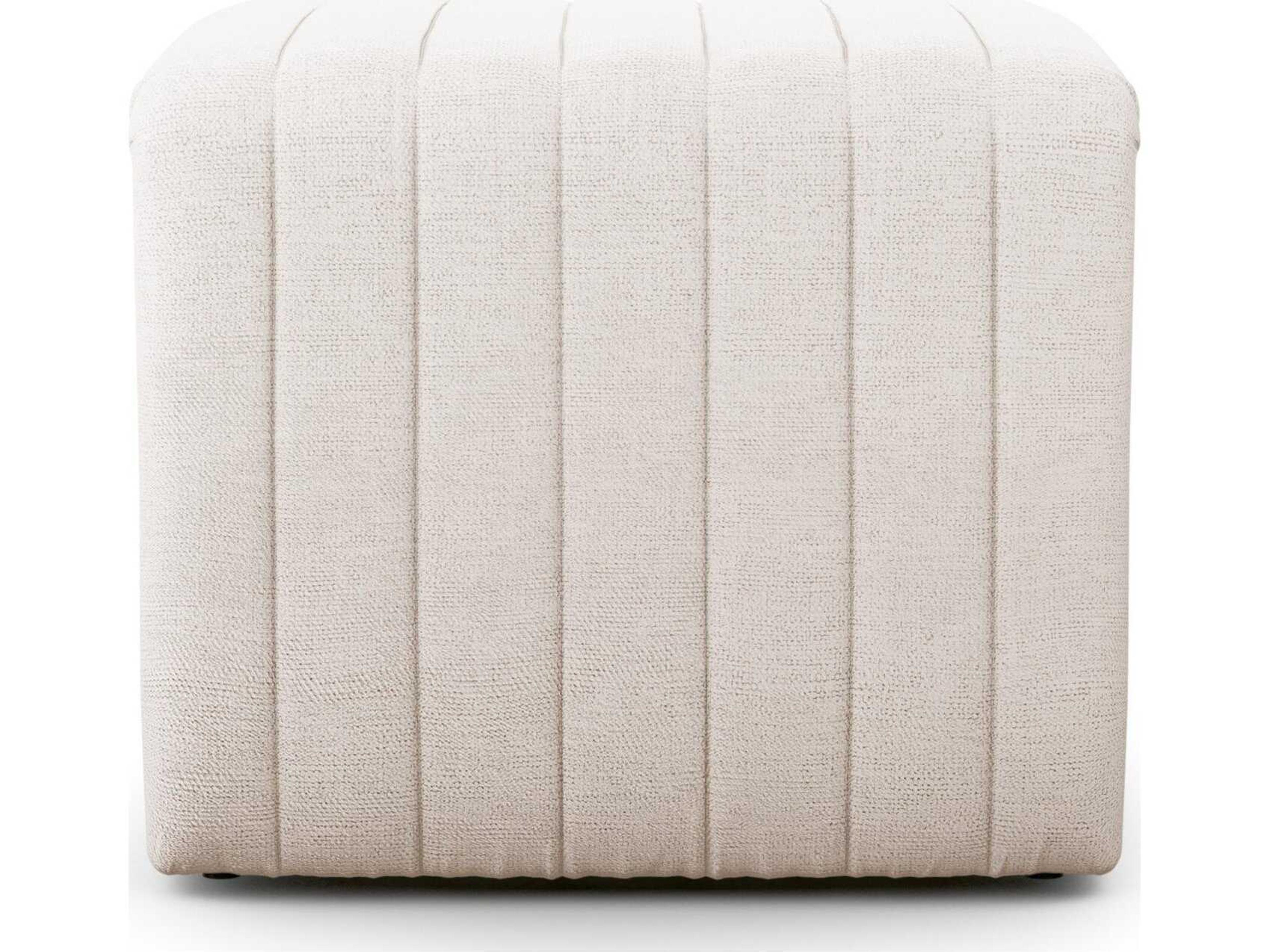 Four Hands Grayson Augustine Dover Crescent Cream Upholstered Ottoman