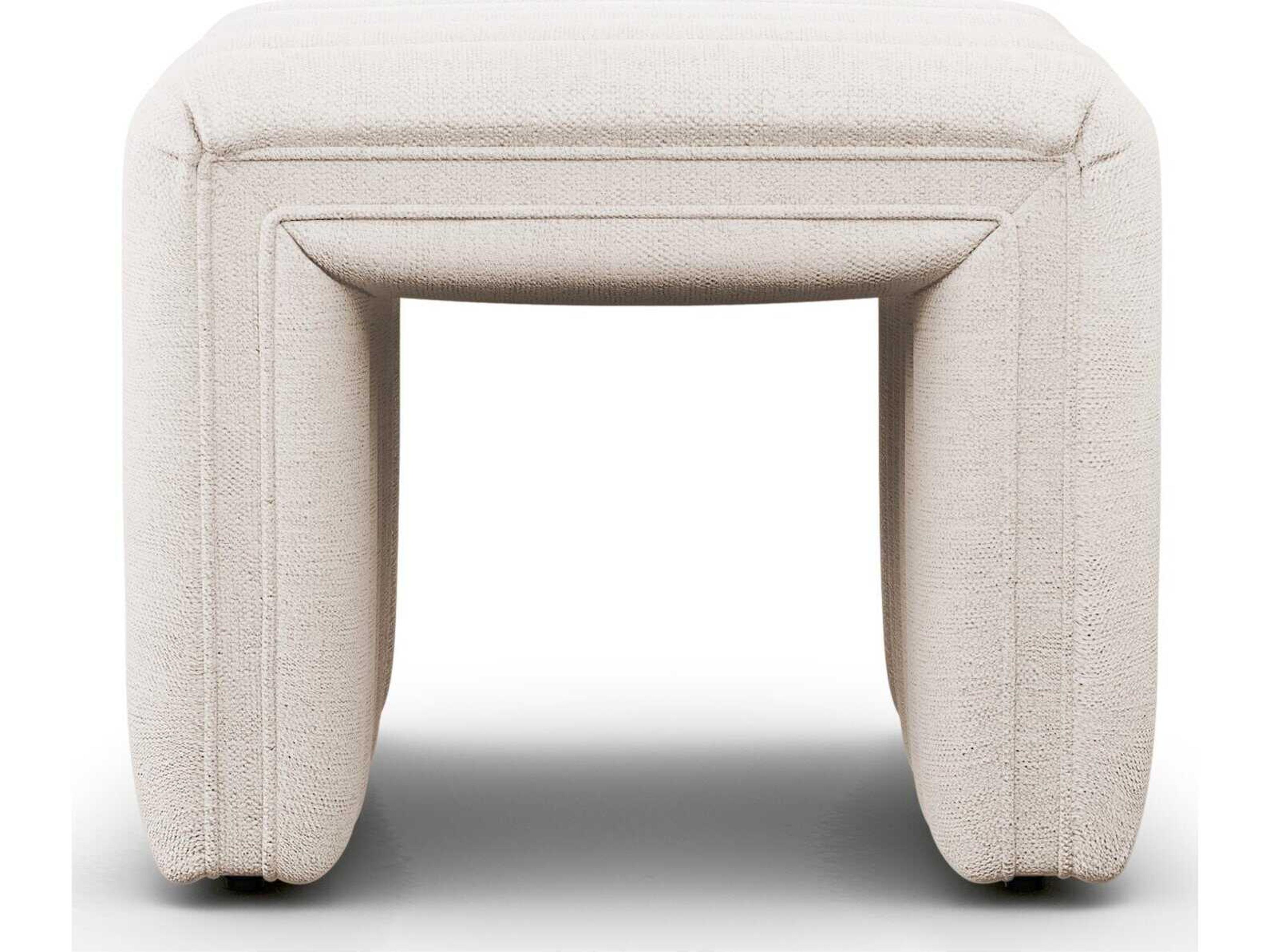 Four Hands Grayson Augustine Dover Crescent Cream Upholstered Ottoman