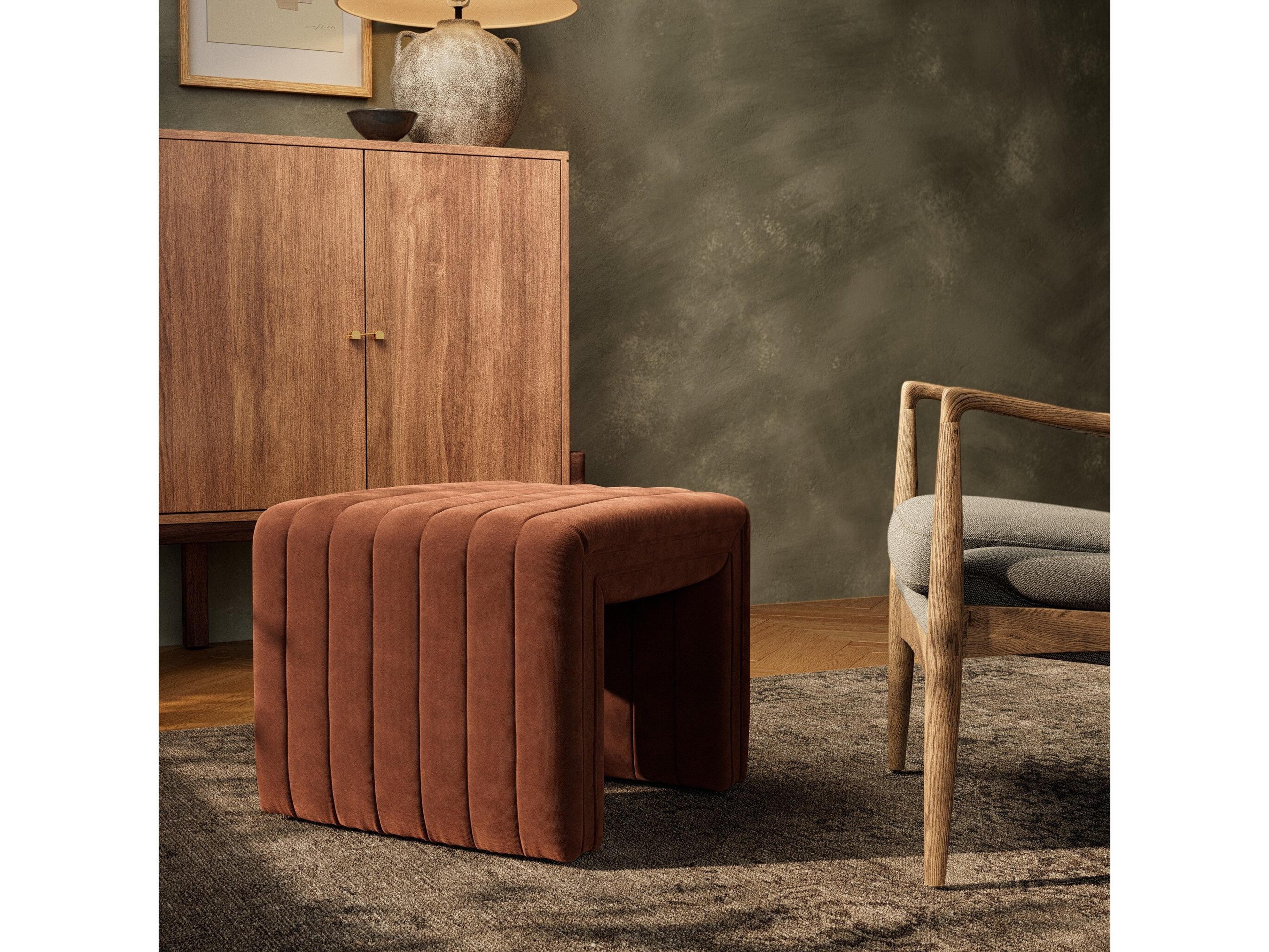 Four Hands Grayson Augustine 21" Upholstered Ottoman