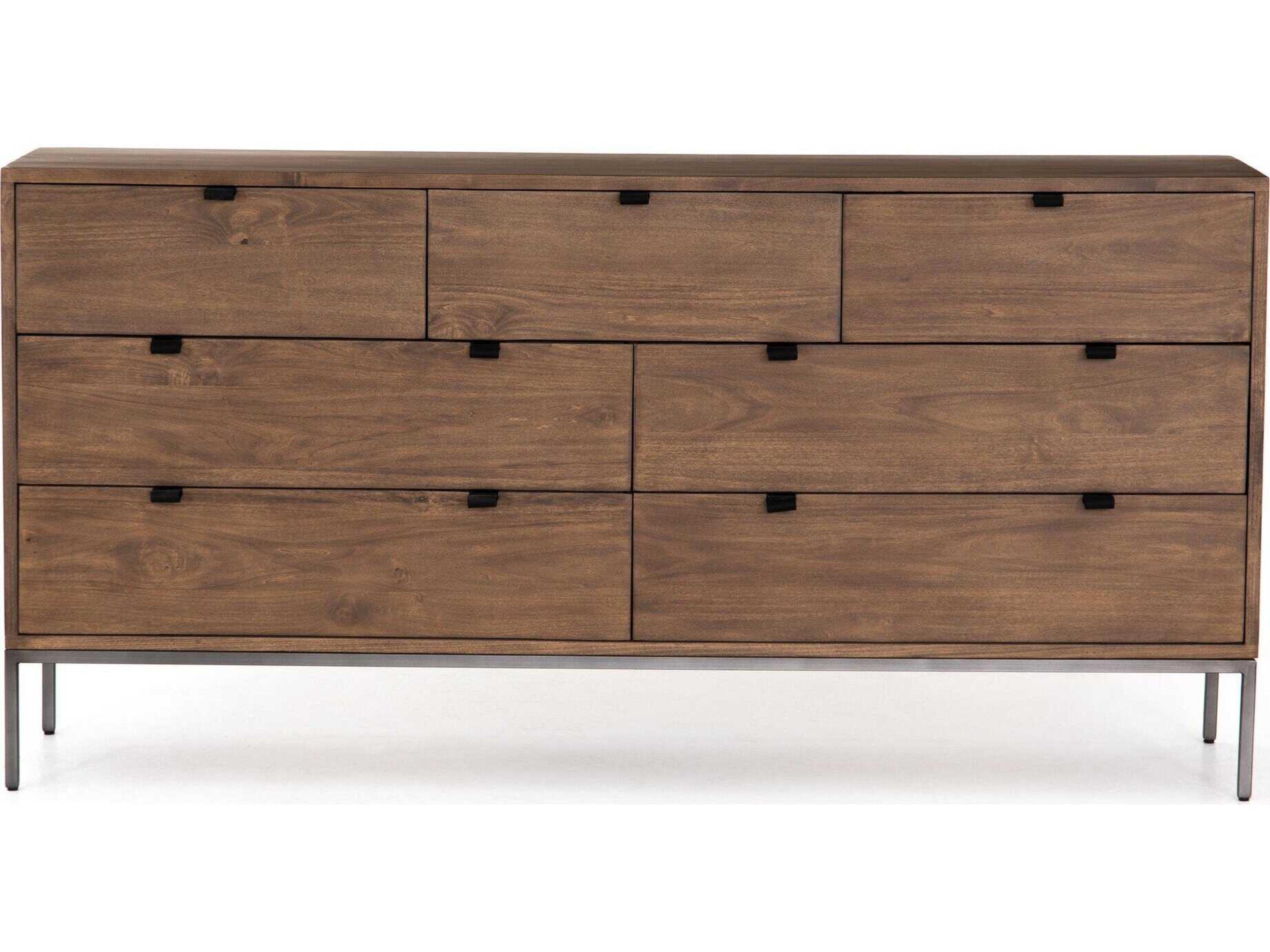 Four Hands Fulton Trey Auburn Poplar Pine Wood 7 Drawer Dresser