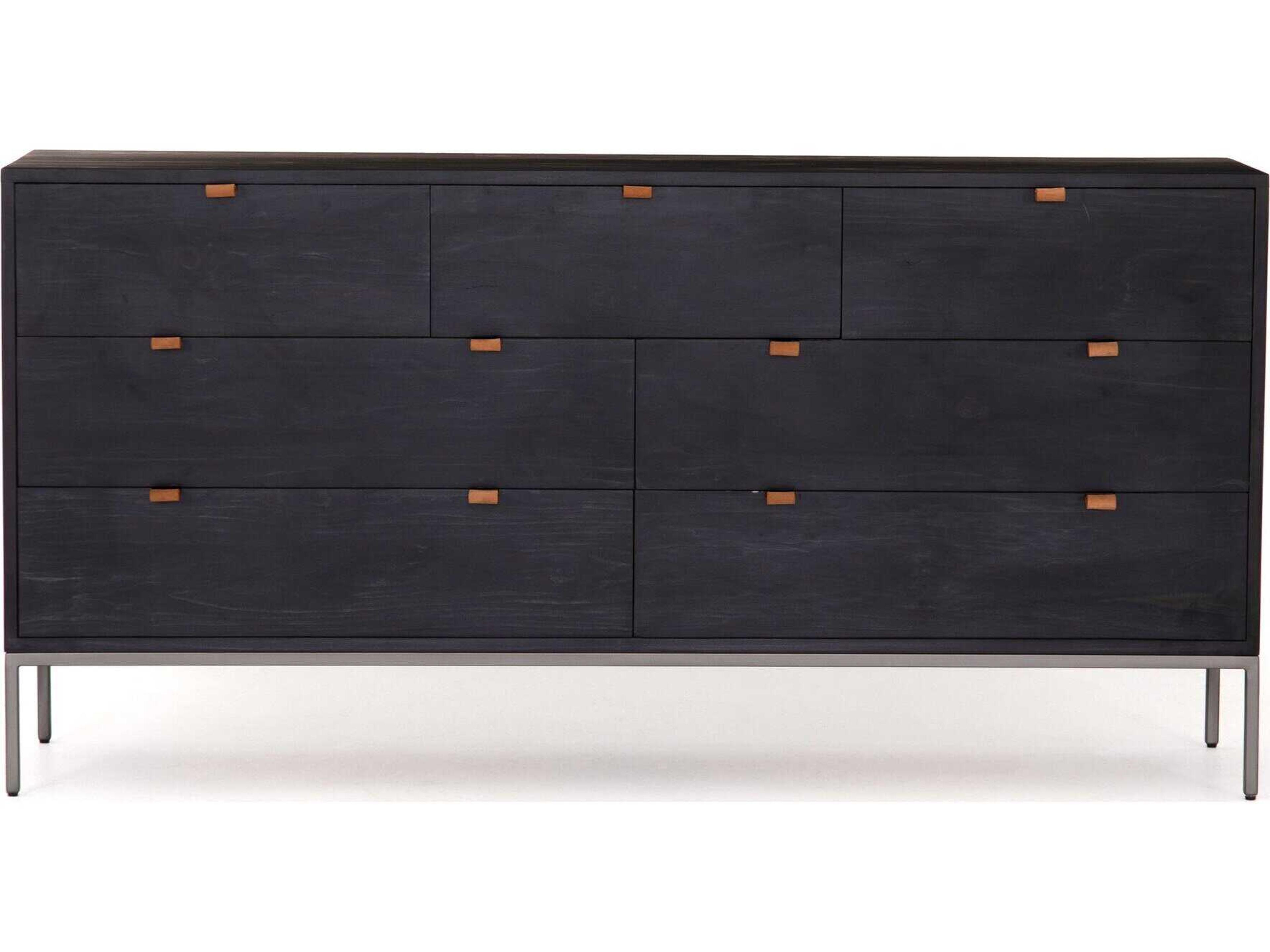 Four Hands Fulton Trey 7-Drawers Poplar Wood Double Dresser