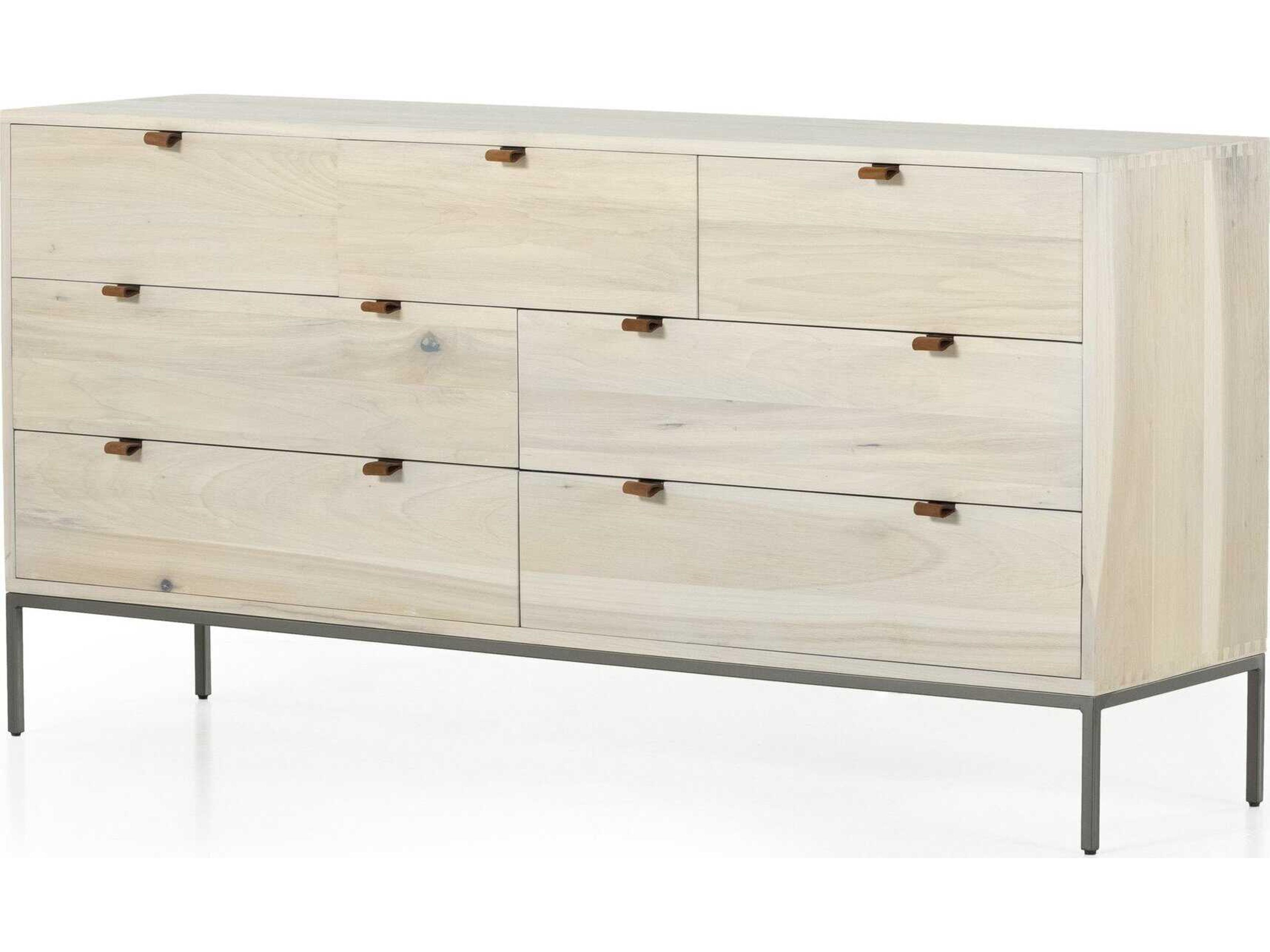 Fulton 7-Drawers Beige Poplar Wood Double Dresser