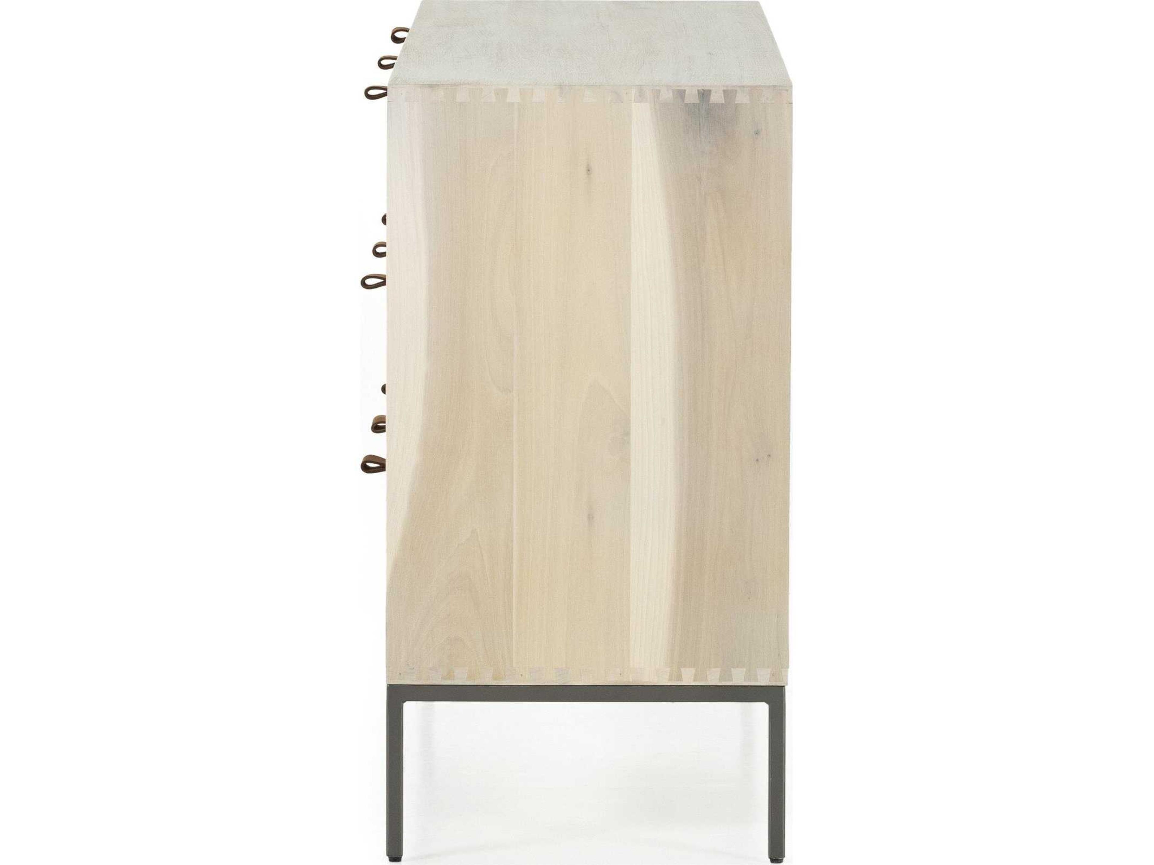 Four Hands Fulton 7-Drawers Beige Poplar Wood Double Dresser