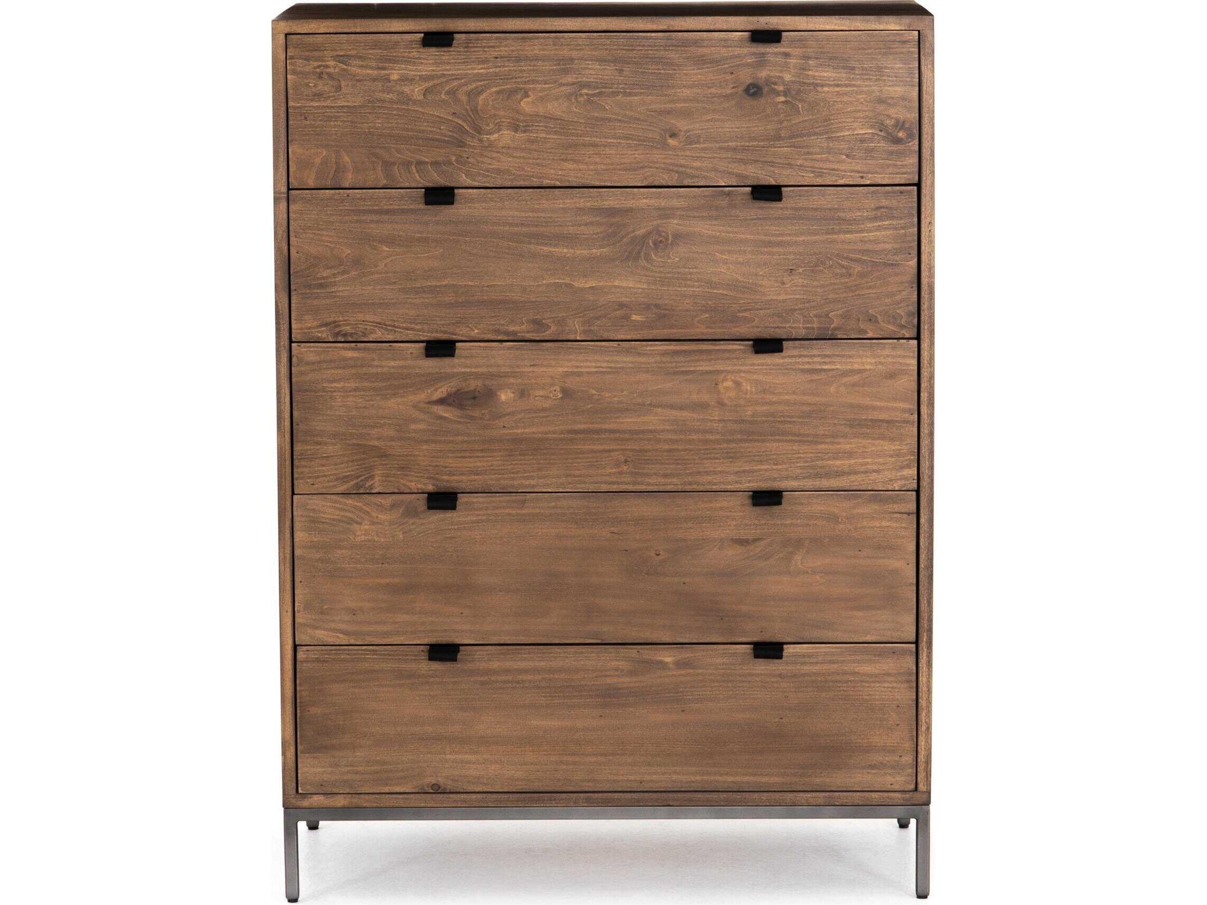 Four Hands Fulton Trey Auburn Poplar  Wood 5 Drawer Dresser