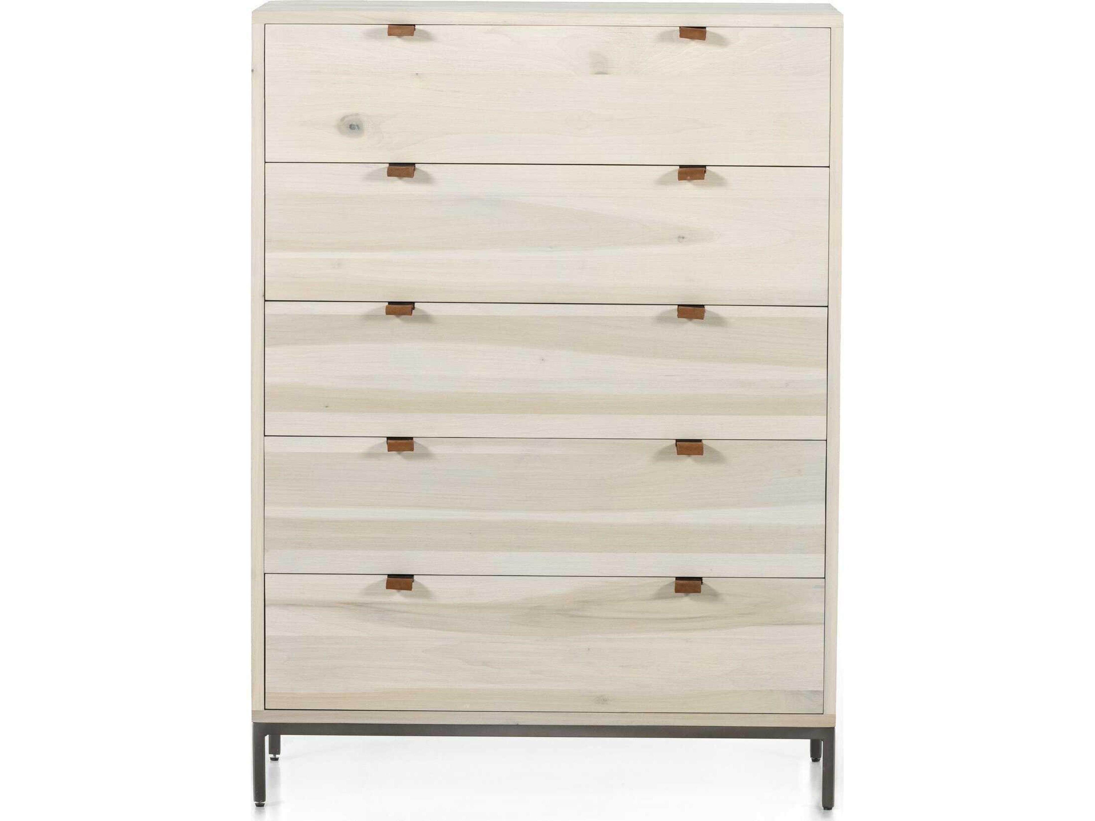 Four Hands Fulton Trey Dove Poplar  Wood 5 Drawer Dresser