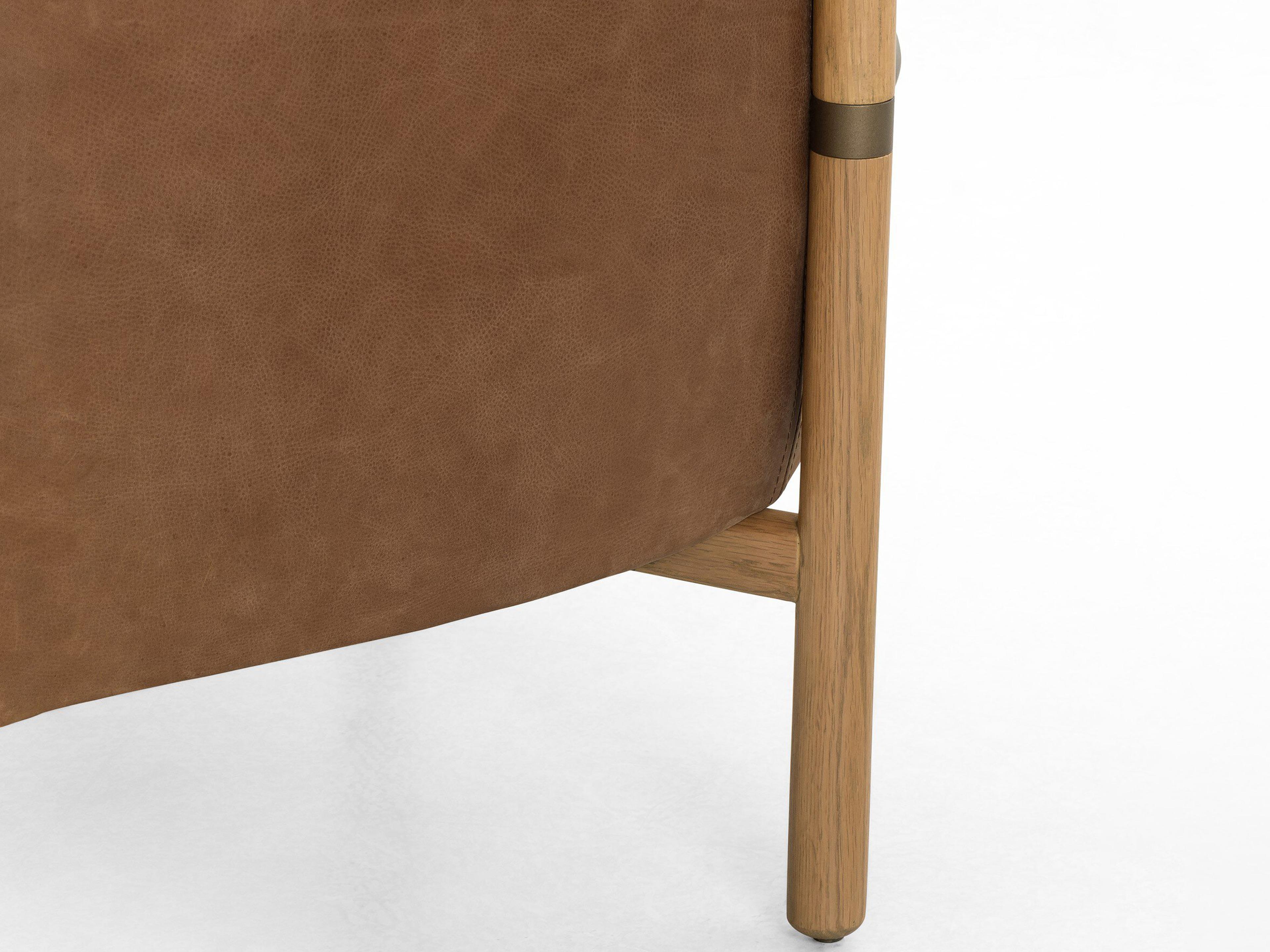 Four Hands Grayson Enfield Brown Leather Accent Chair