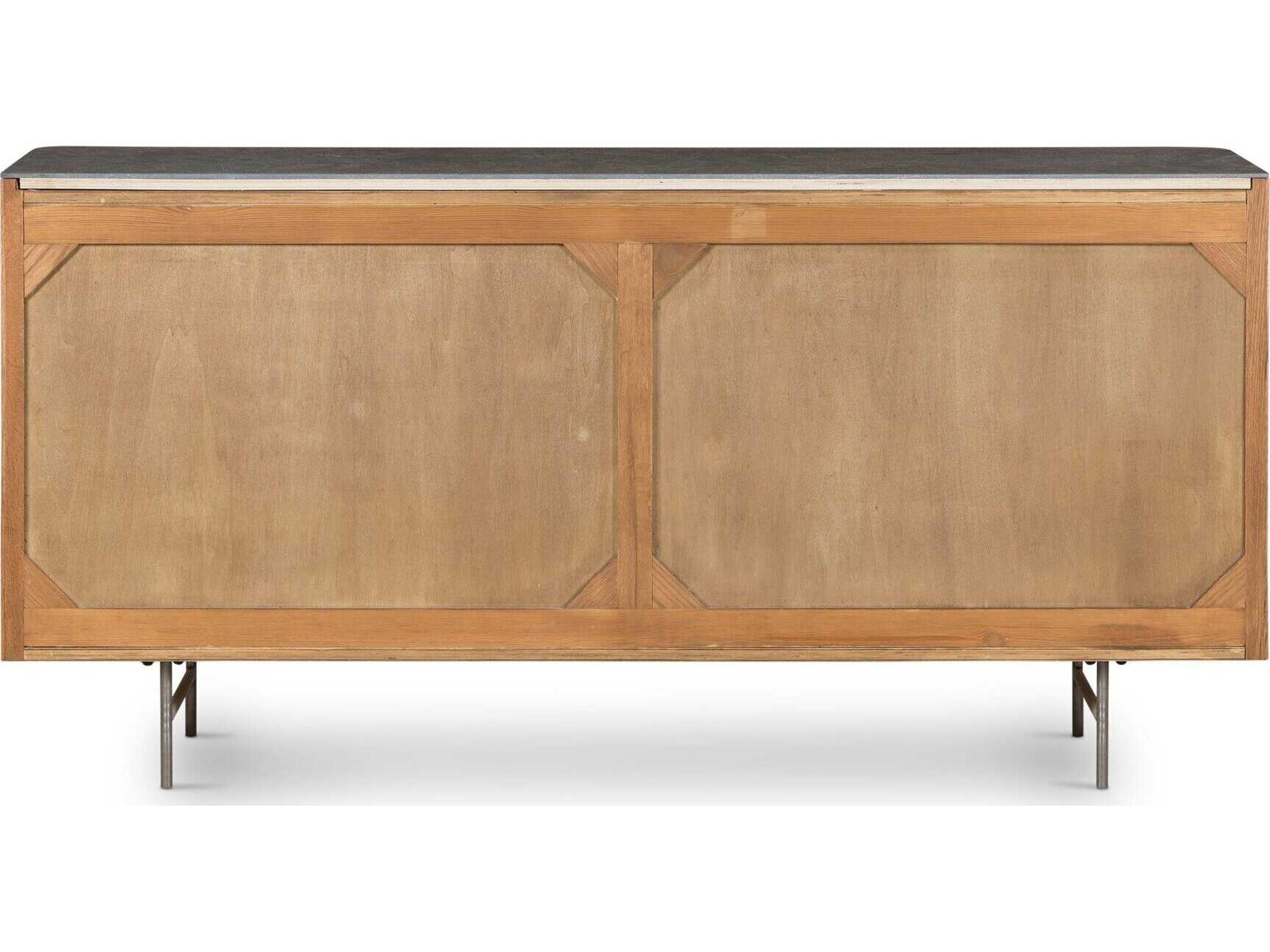 Luxecor Globetrotter Fletcher 6-Drawers Brass Oak Wood Double Dresser