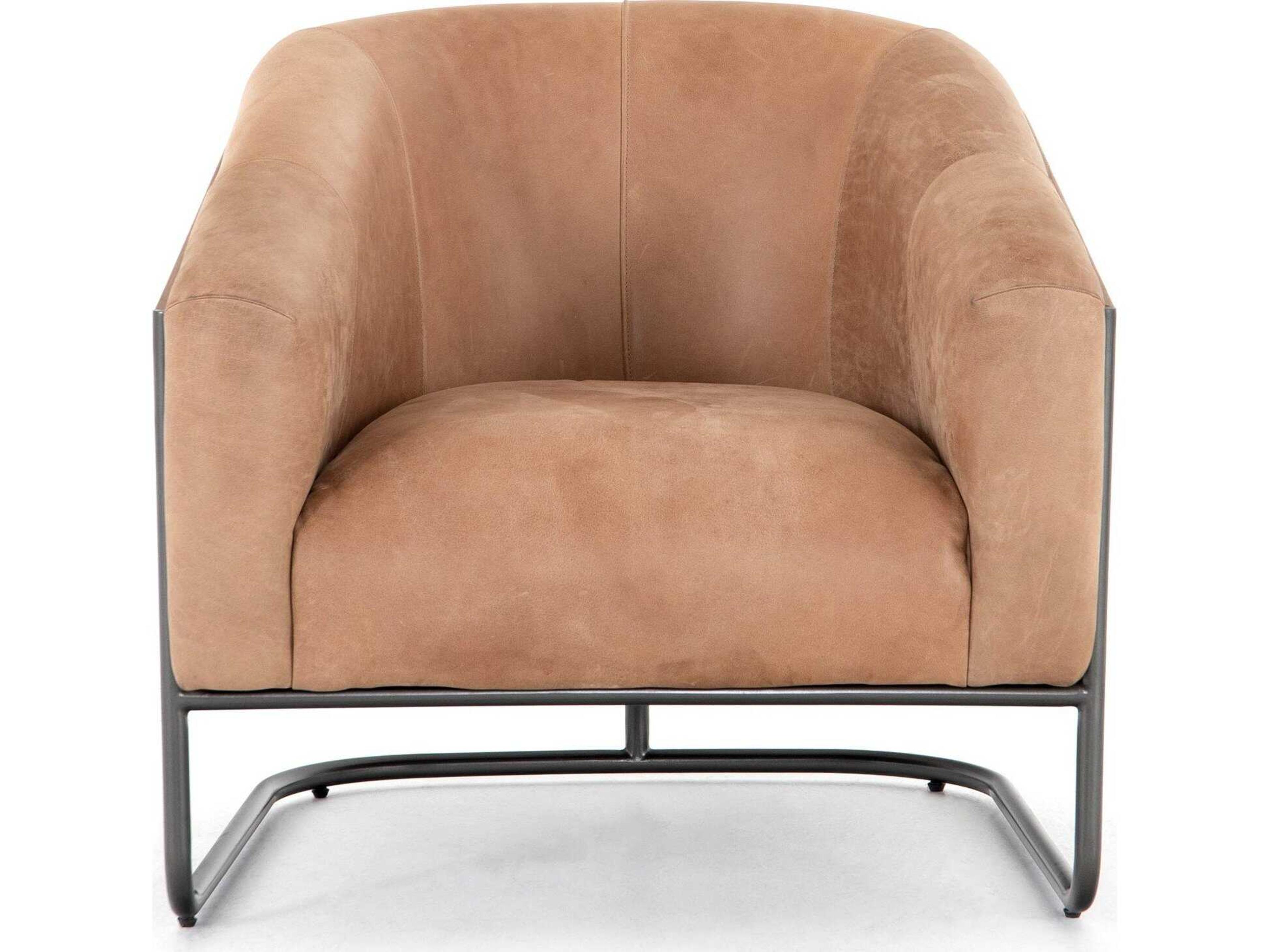 Four Hands Etta Belfast Beige Leather Accent Chair