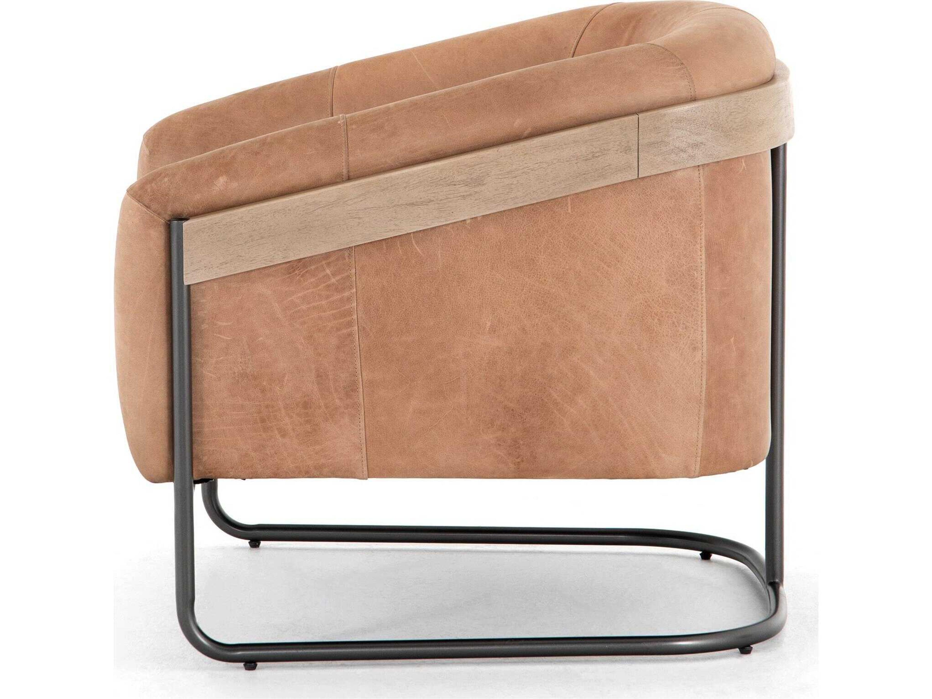 Four Hands Etta Belfast Beige Leather Accent Chair