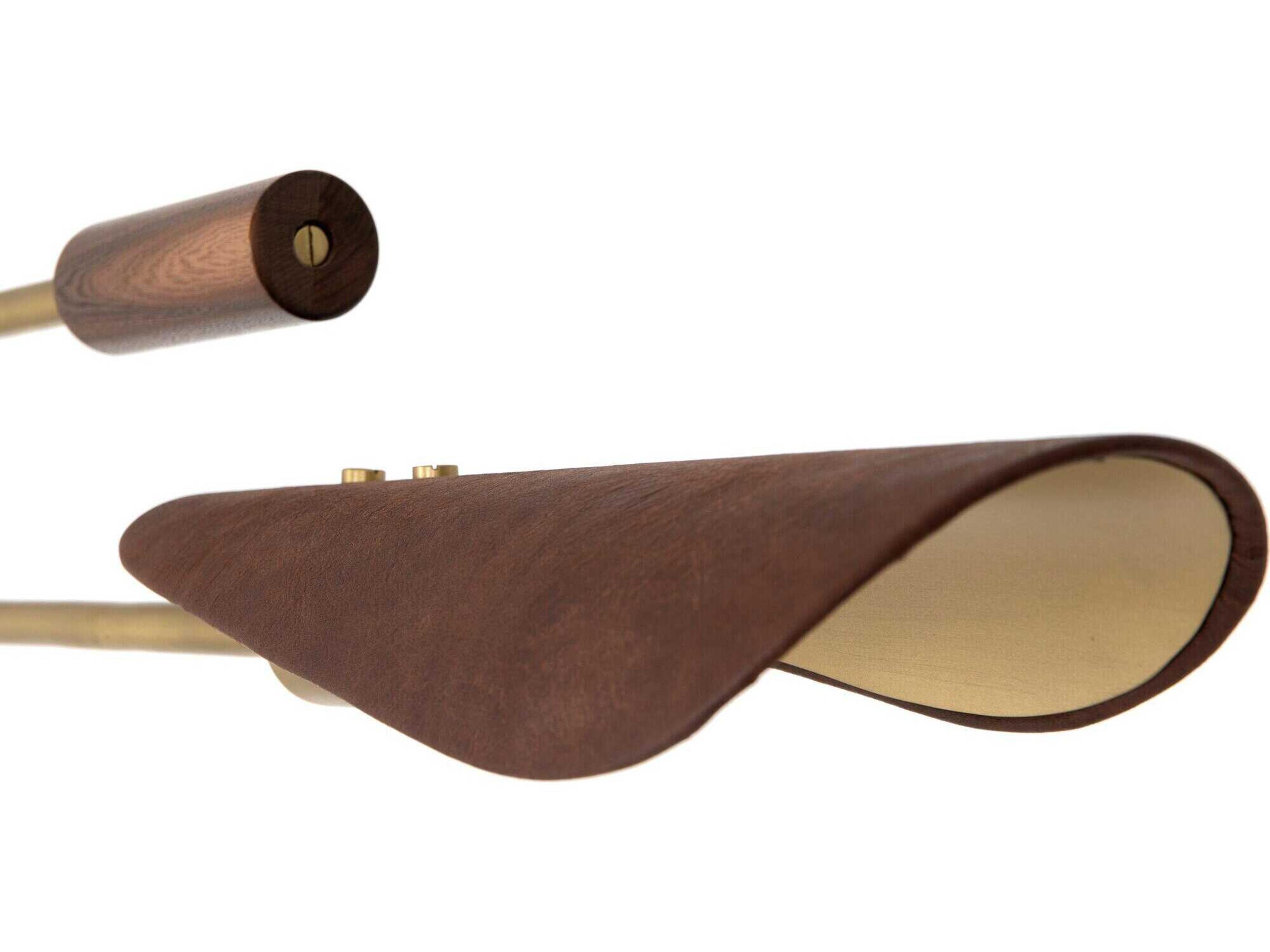 Four Hands Stockton 3-Light Dark Brown Leather Antique Brass LED Linear Chandelier