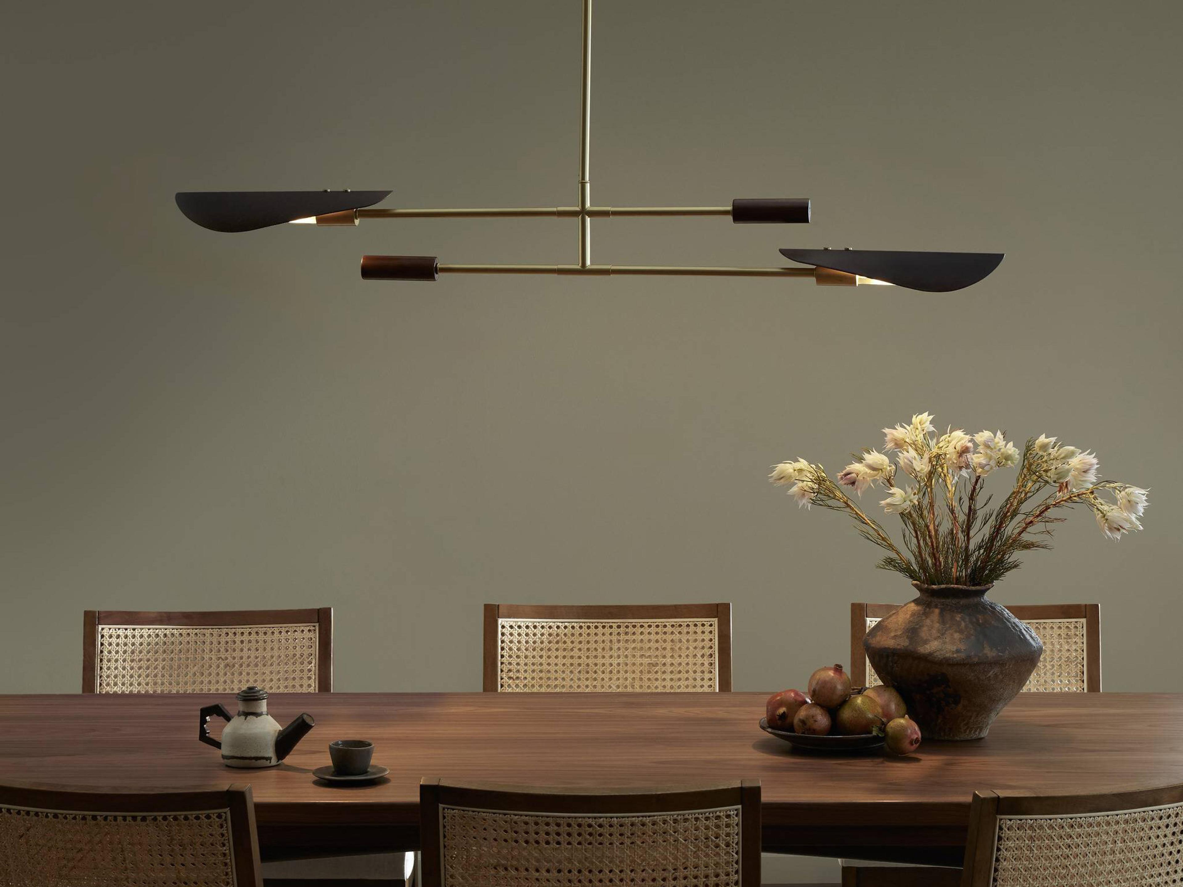 Four Hands Stockton 2-Light Brass LED Linear Island Pendant