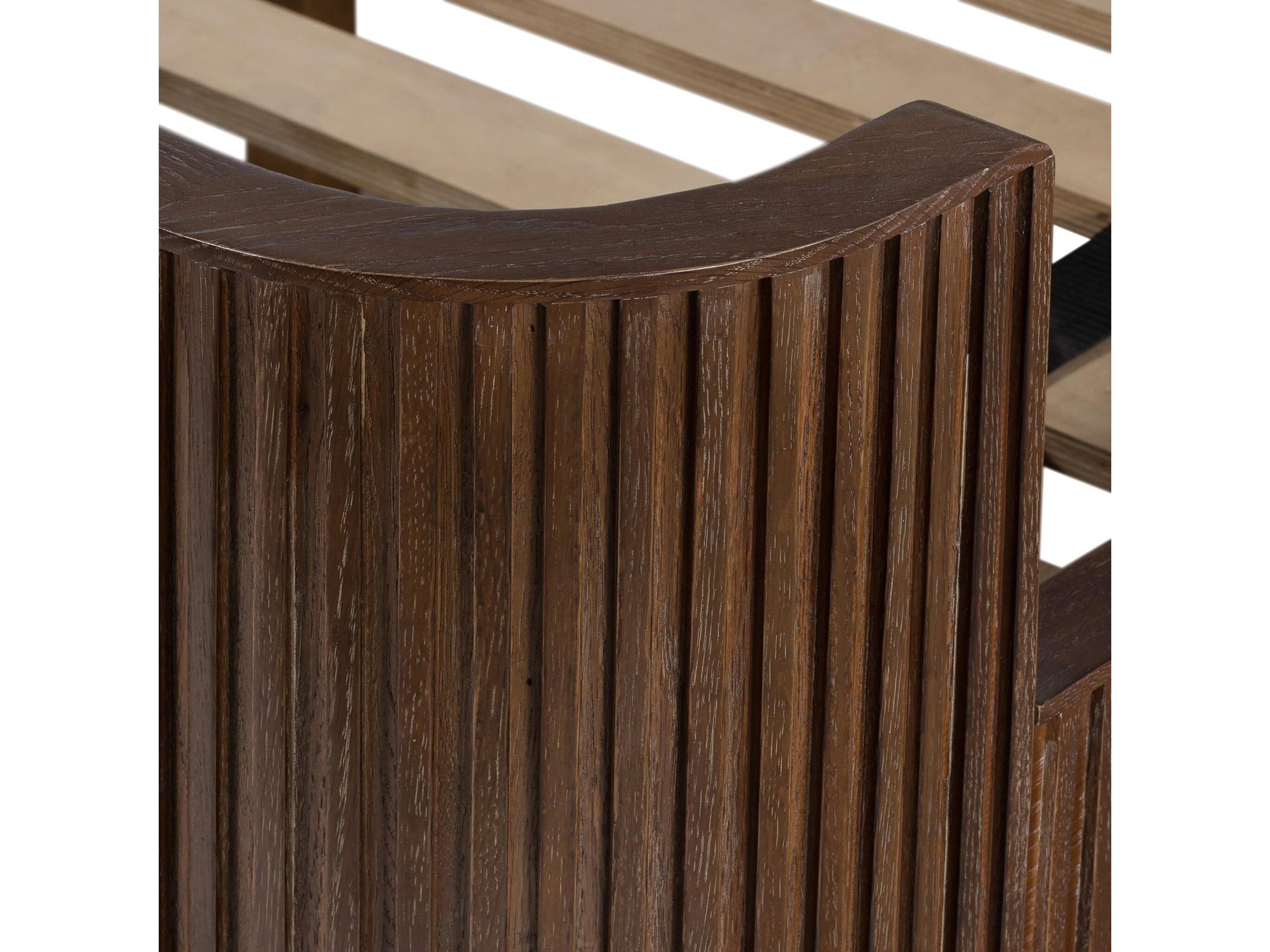 Four Hands Collins Fletcher Brown Oak Wood King Panel Bed