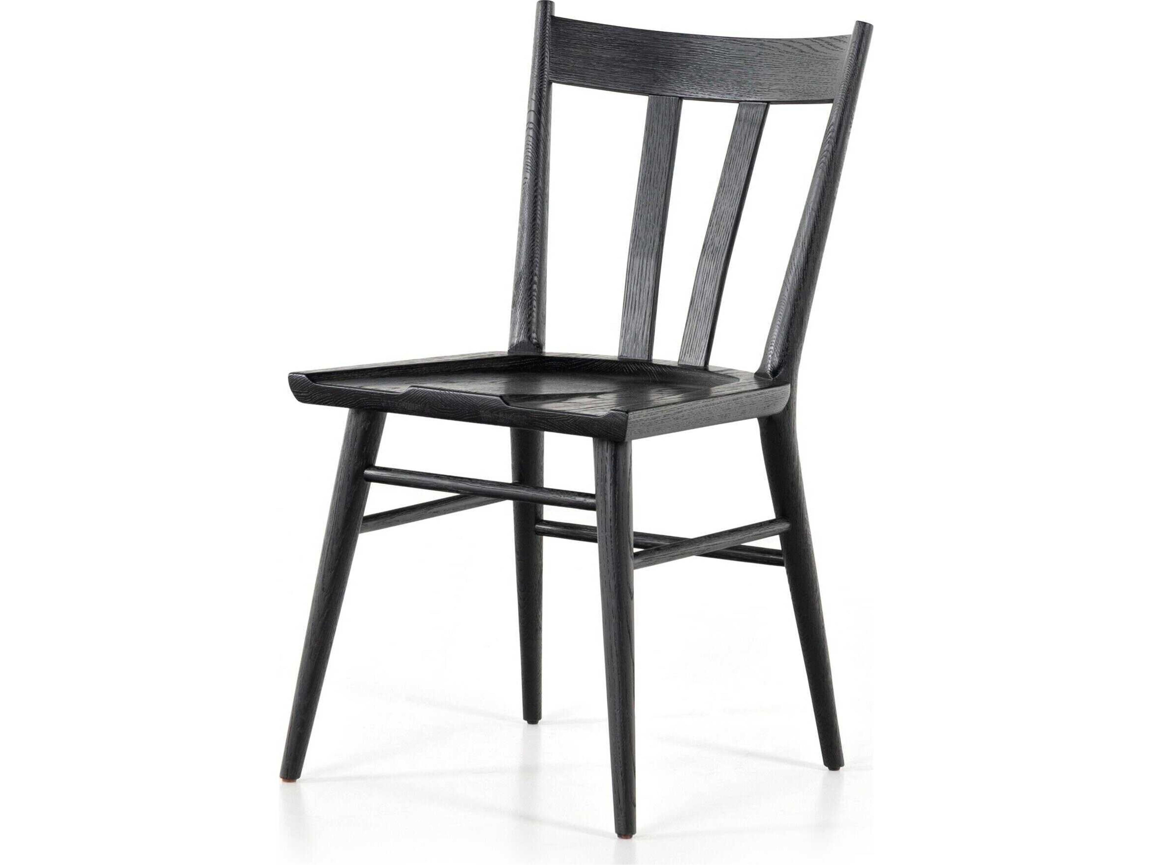 Belfast Gregory Oak Wood Black Side Dining Chair