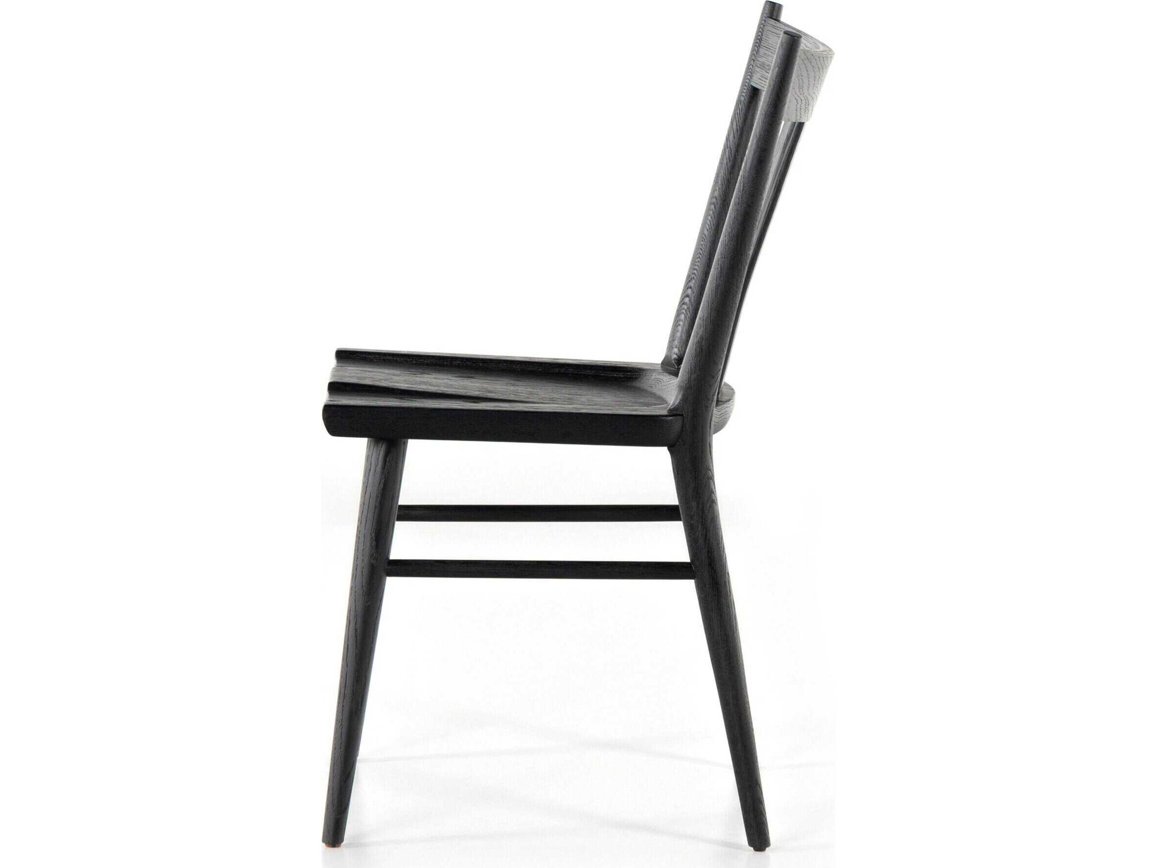 Four Hands Belfast Gregory Oak Wood Black Side Dining Chair