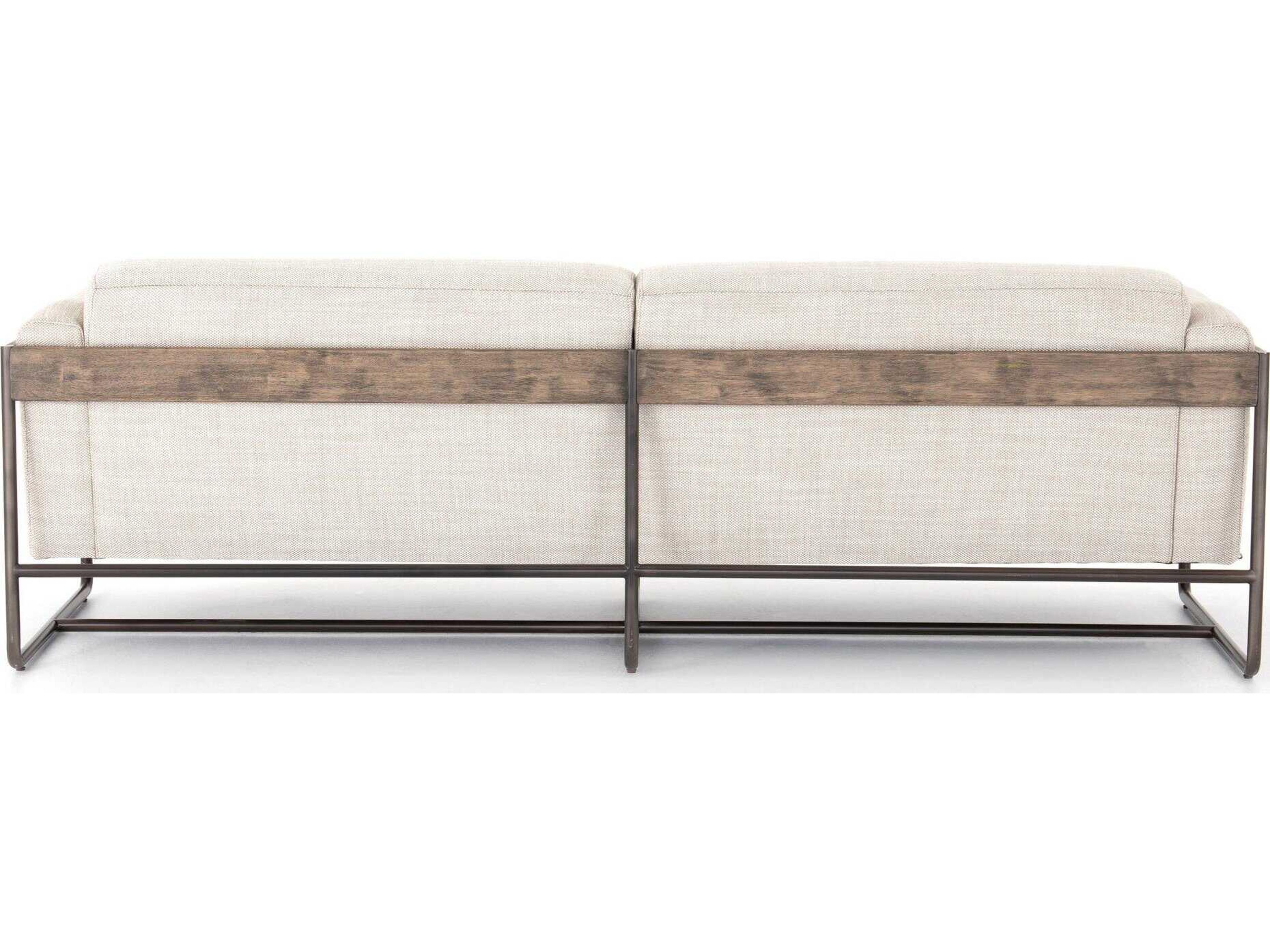 Four Hands Westgate Ella Gable Taupe Bronze Gunmetal Umber Natural Lamont Beige Upholstered Sofa