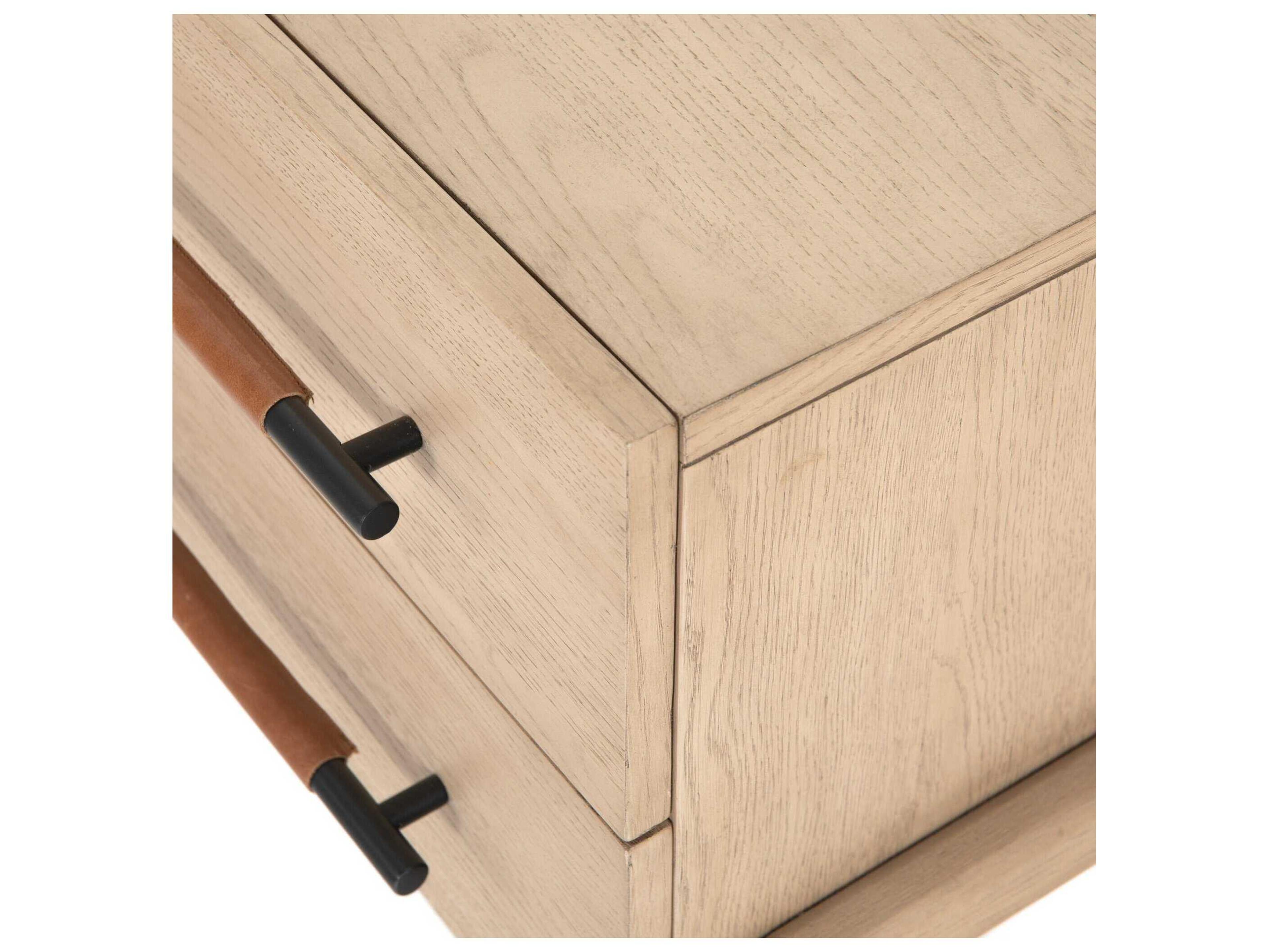 Four Hands Filmore Rosedale 2-Drawers Brown Oak Wood Nightstand