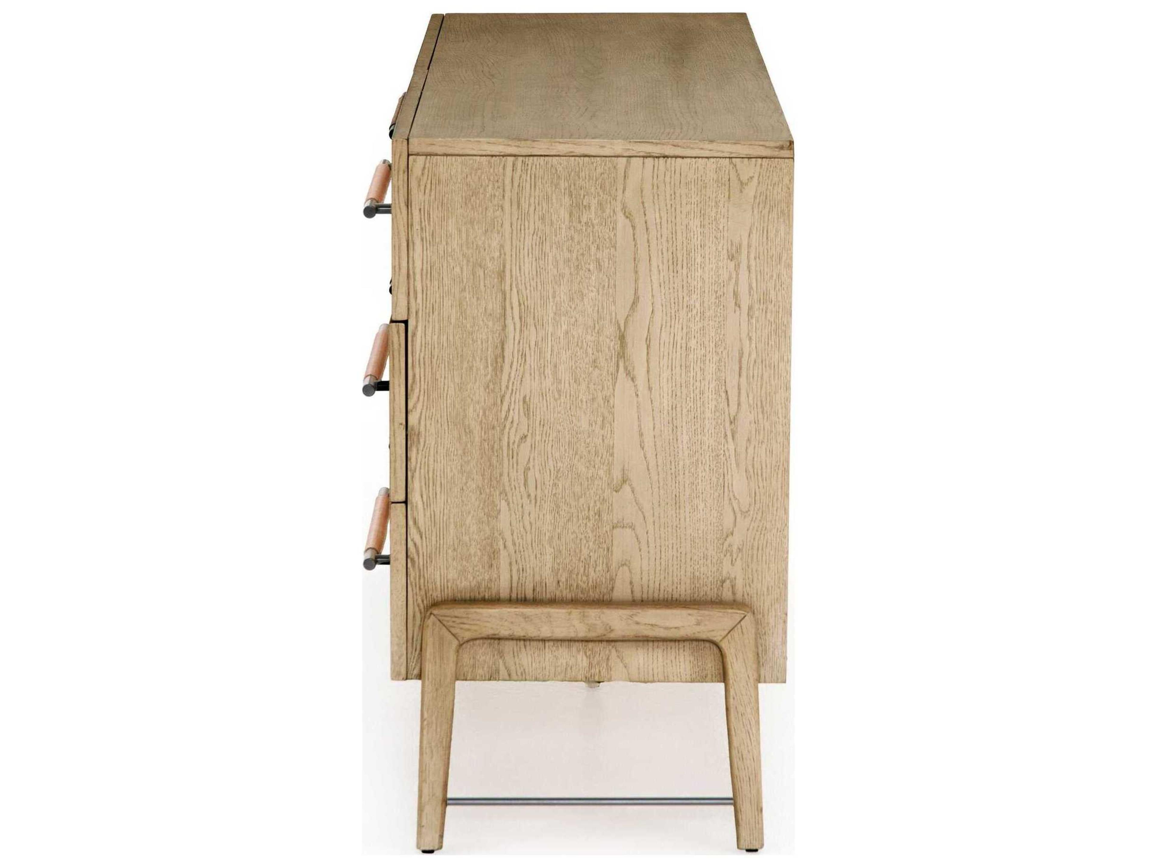 Four Hands Filmore Rosedale 6-Drawers Brown Oak Wood Double Dresser