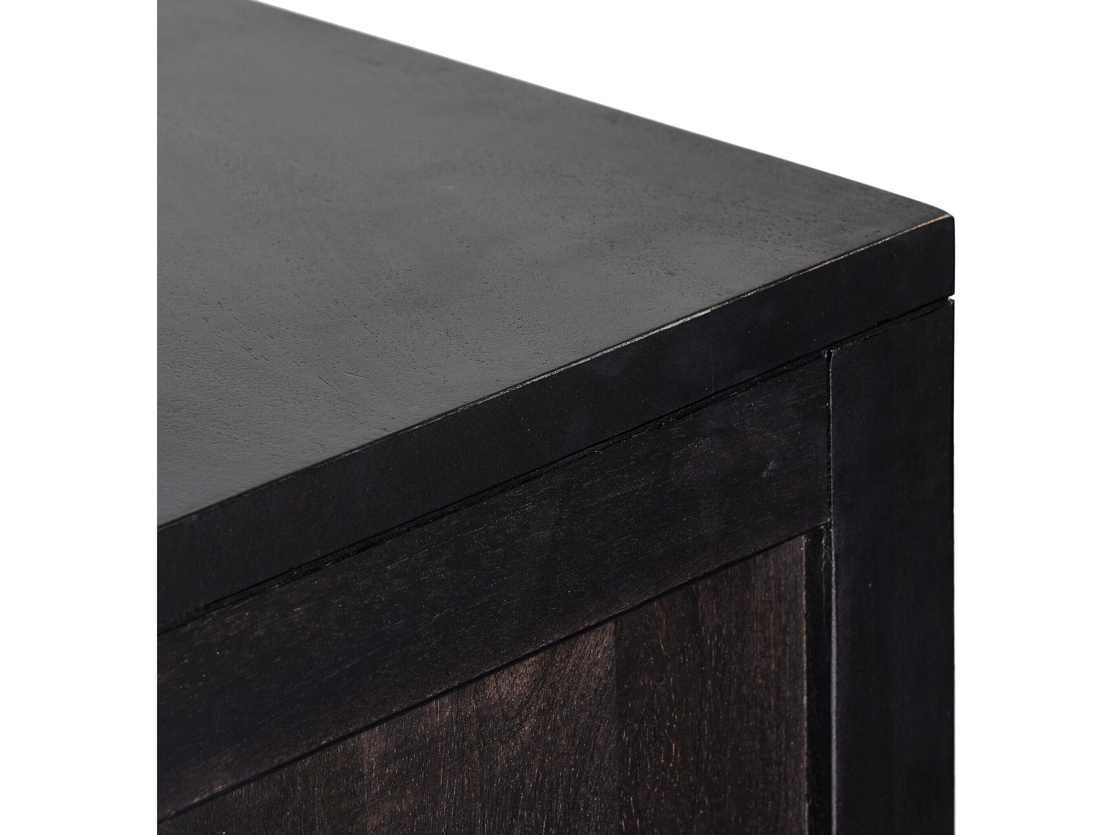 Four Hands Leighton Caprice Black Wash Mango  Wood Bar Cabinet
