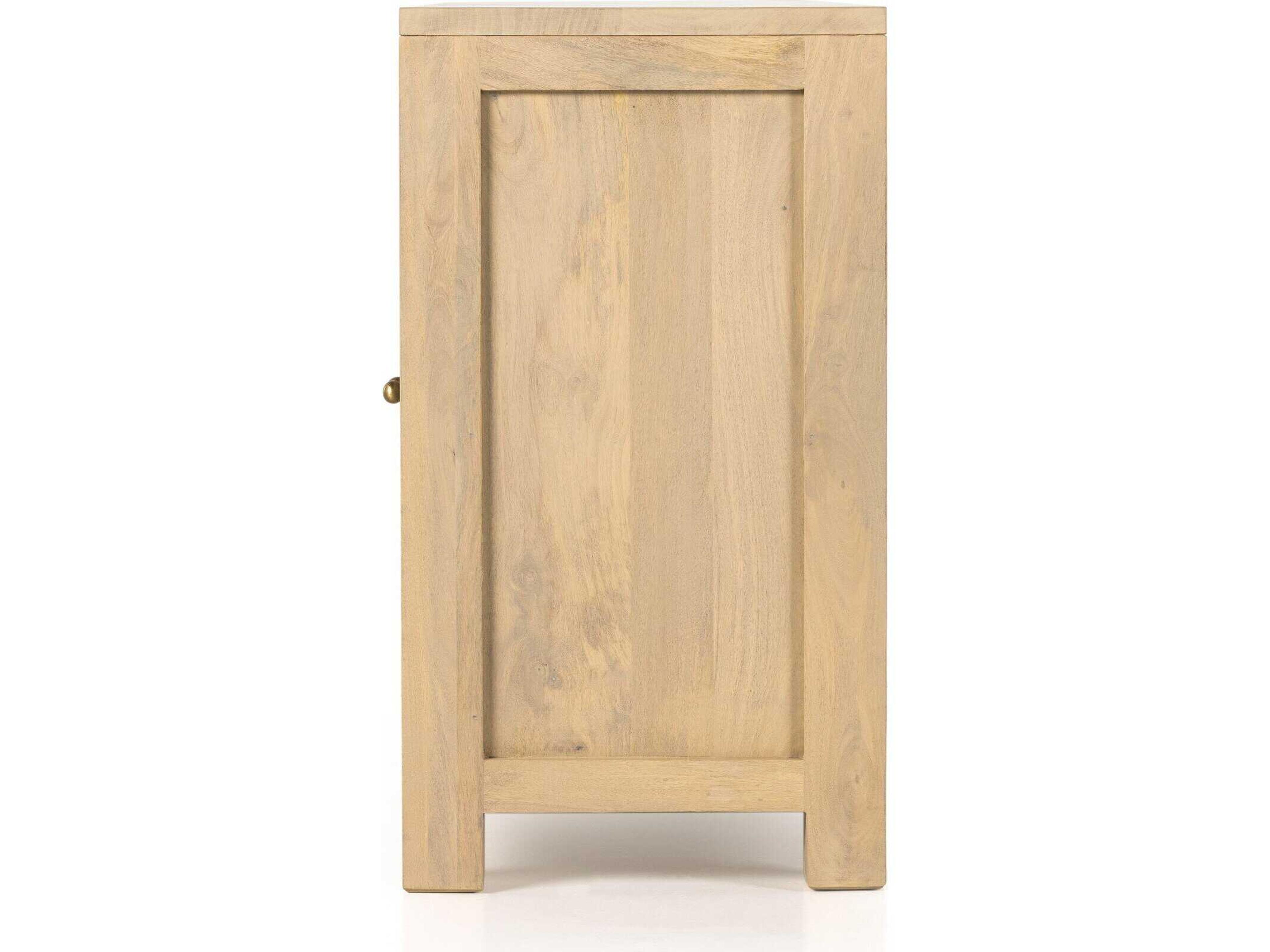 Four Hands Leighton Tilda 78" Mango Wood Natural Satin Brass Circle Cane Sideboard