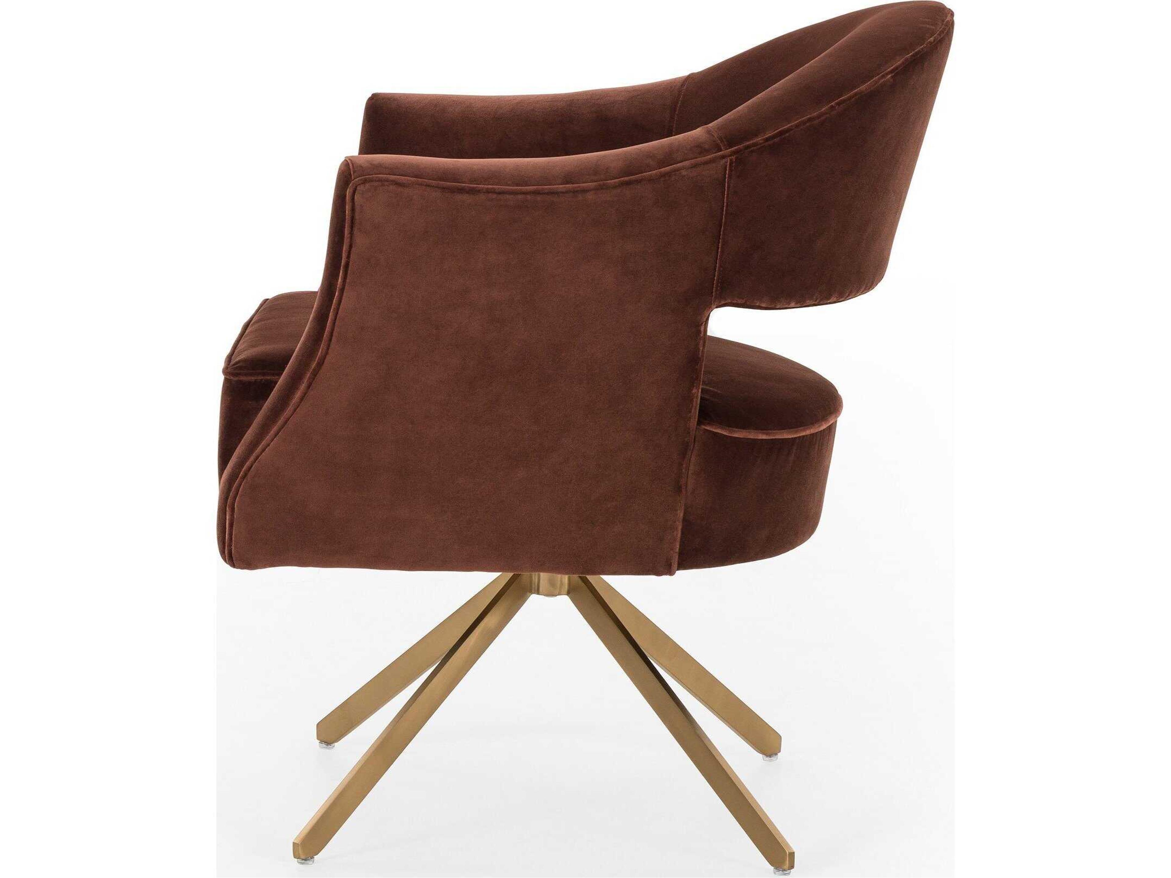 Four Hands Grayson Brown Upholstered Swivel Office Chair