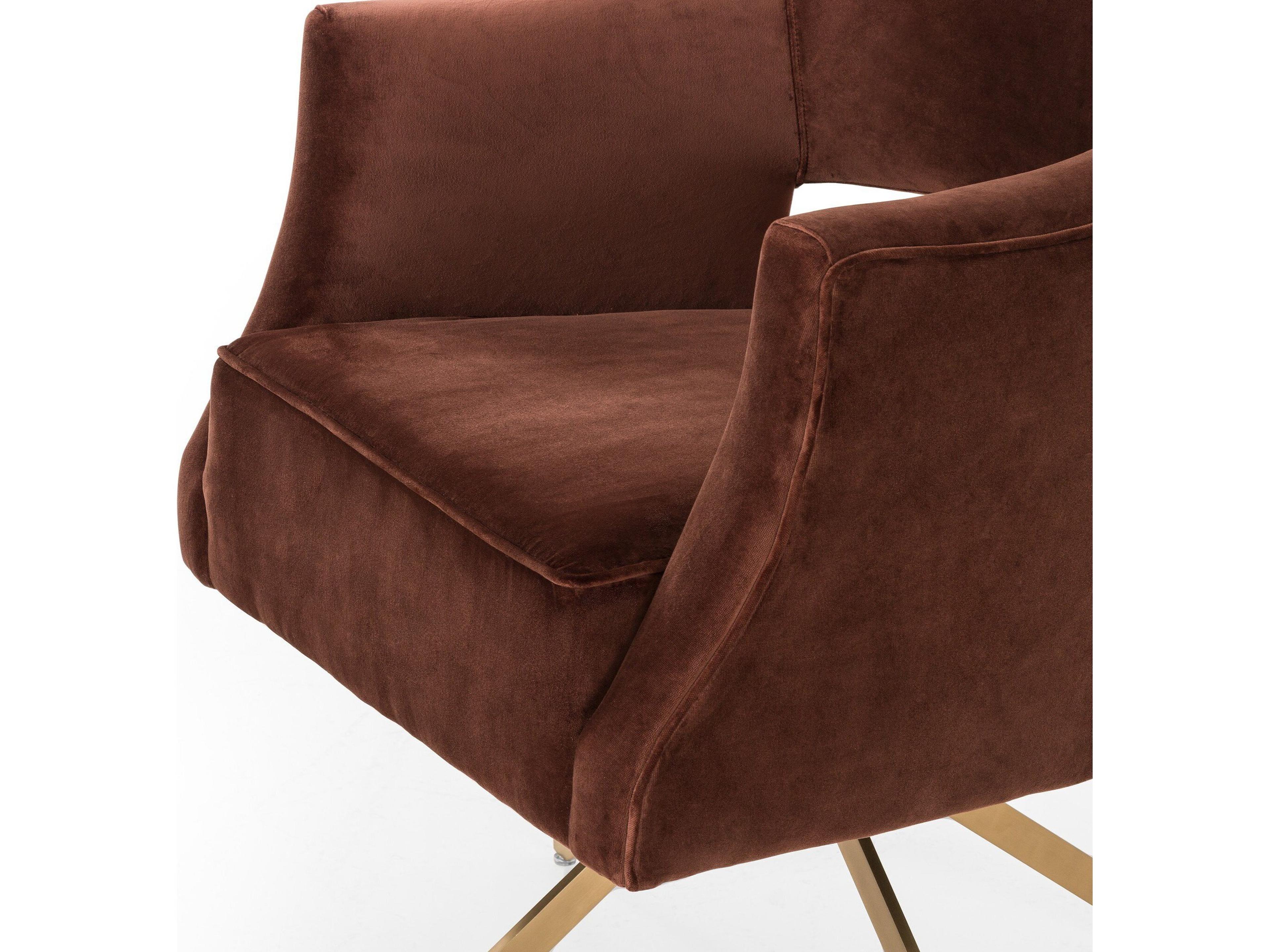 Four Hands Grayson Brown Upholstered Swivel Office Chair